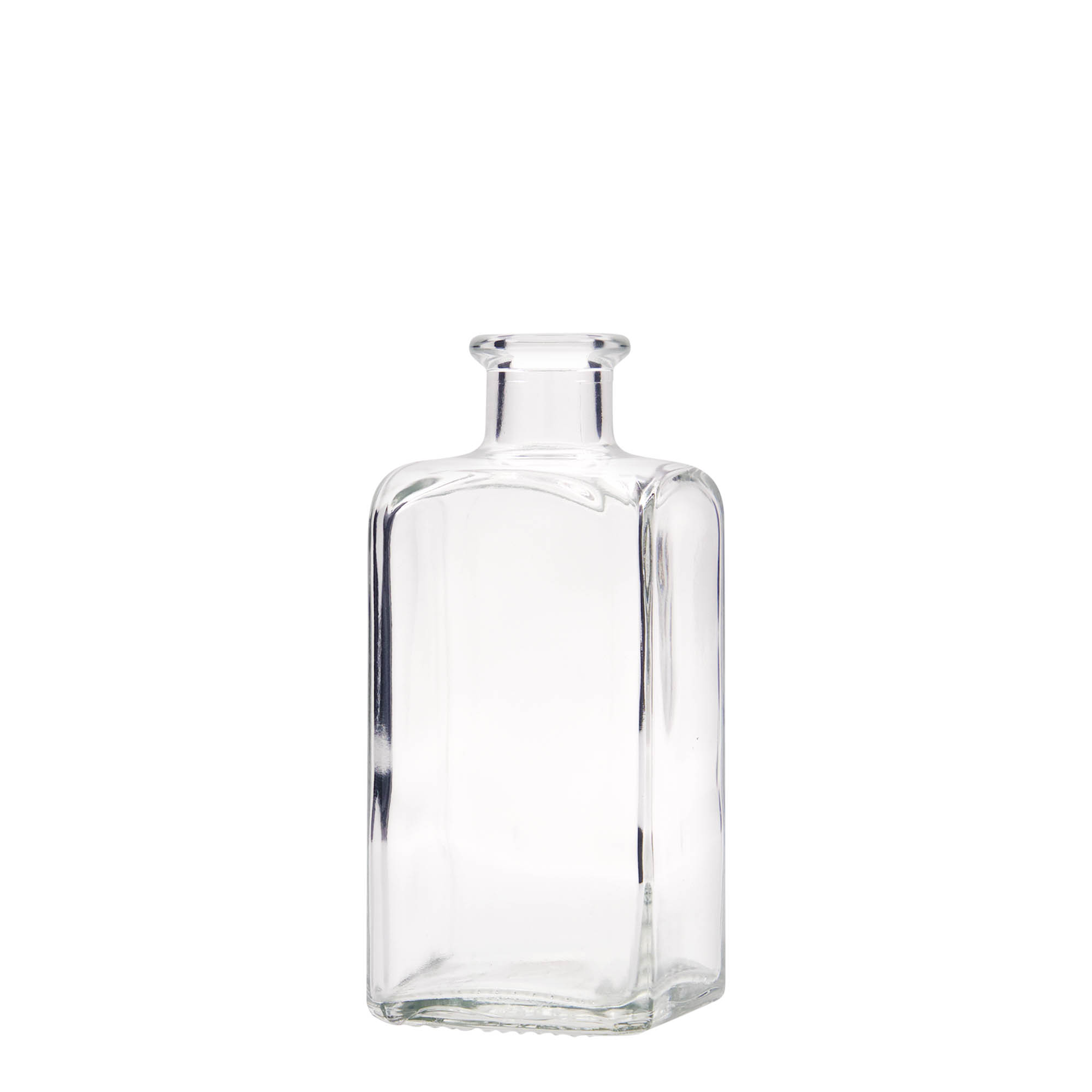 Sticlă de sticlă de 250 ml Apotheker Carré, pătrată, gât: plută Sticlă de sticlă de 250 ml Apotheker Carré, pătrată, gât: plută
