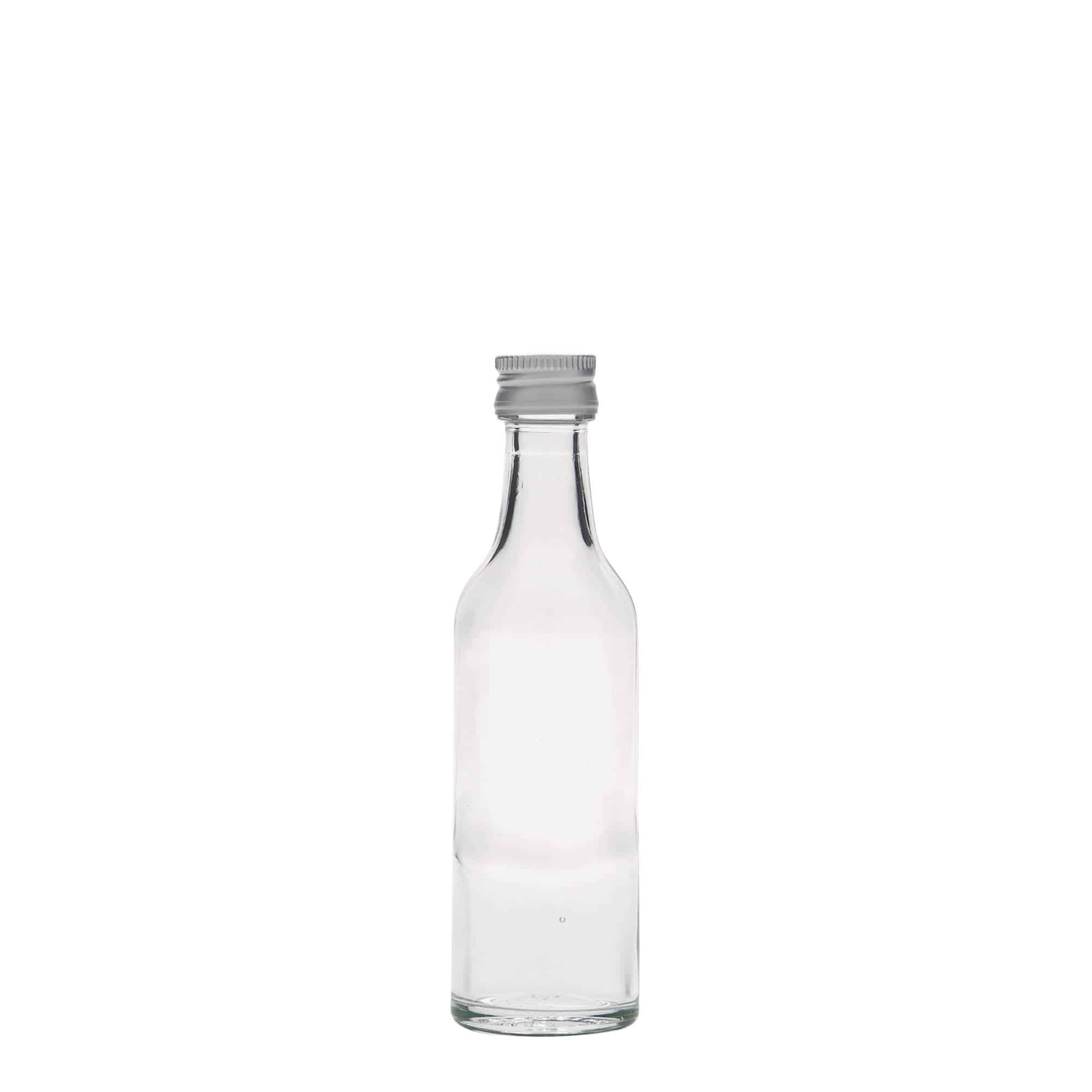 Sticlă de sticlă de 50 ml cu gât drept, deschidere: PP 18 Sticlă de sticlă de 50 ml cu gât drept, deschidere: PP 18