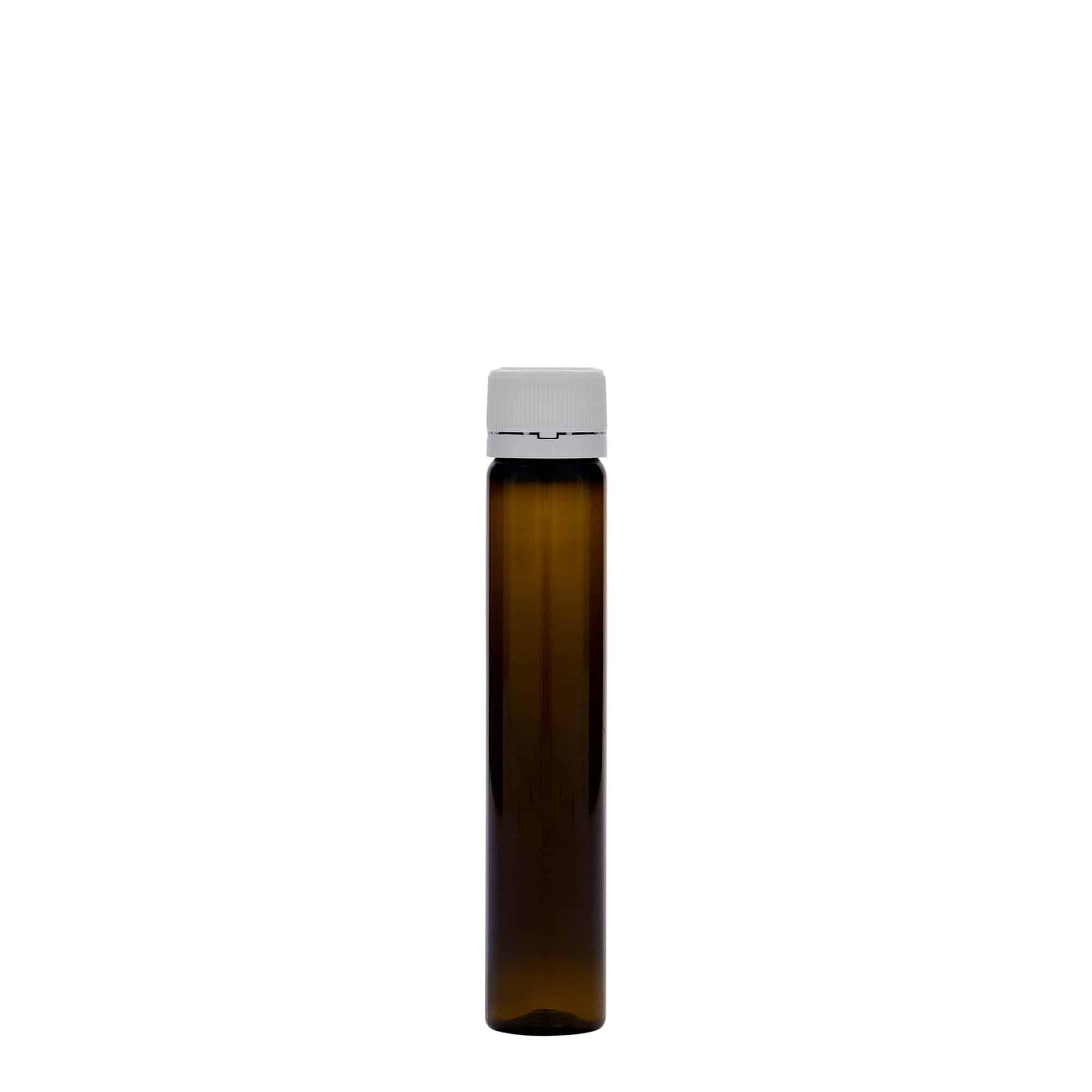 25 ml tuburi PET, plastic, maro, gură: capac cu filet