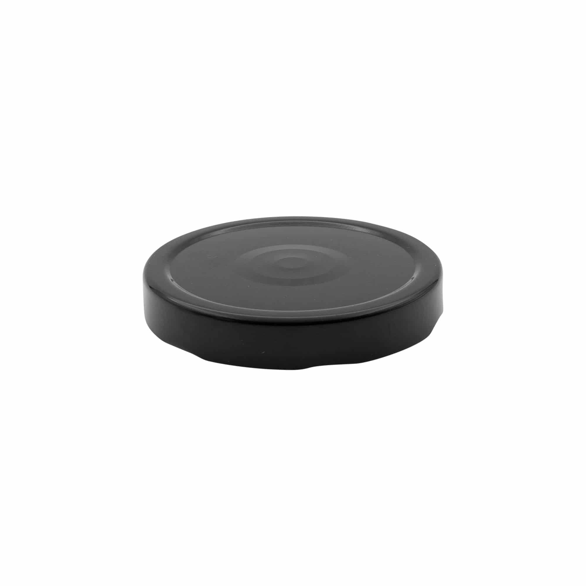 Capac cu filet adânc, tablă albă, negru, pentru gura: Deep-TO 82