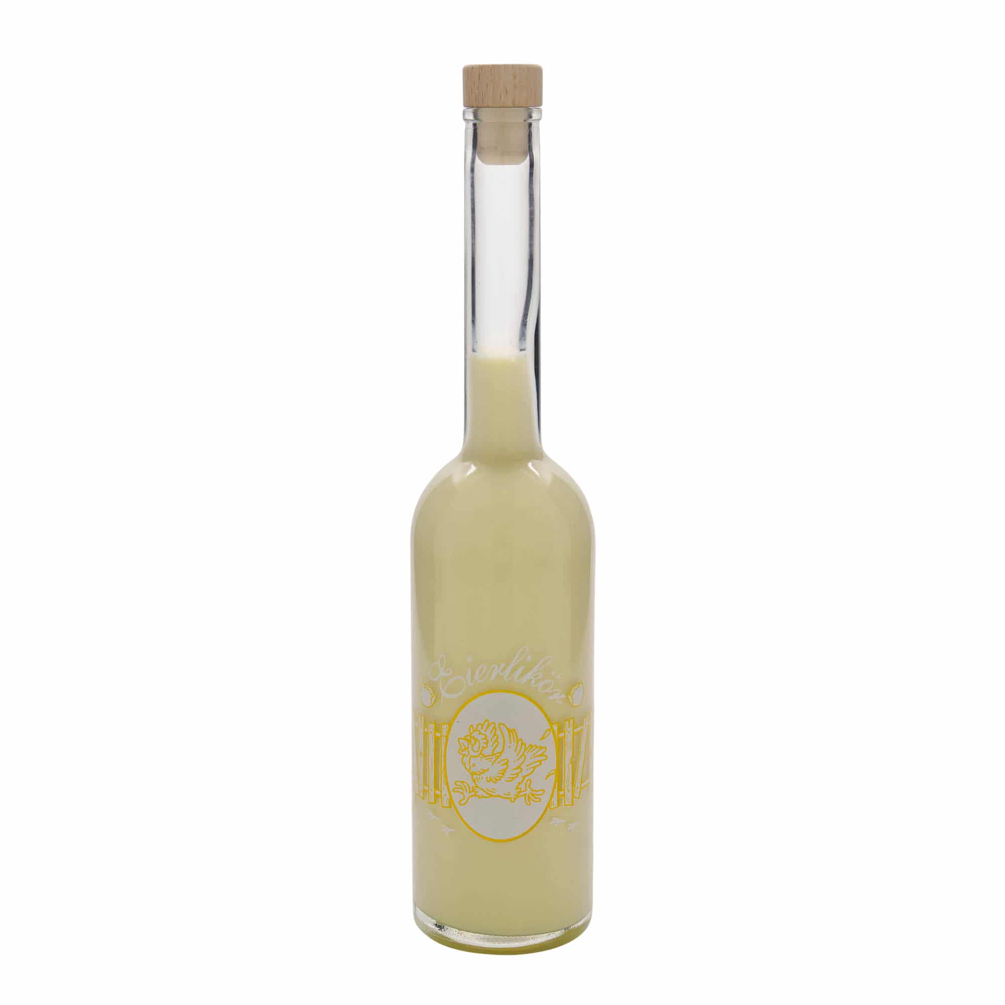 Sticlă de sticlă de 500 ml „Opera”, motiv: lichior de ouă, gât: dop
