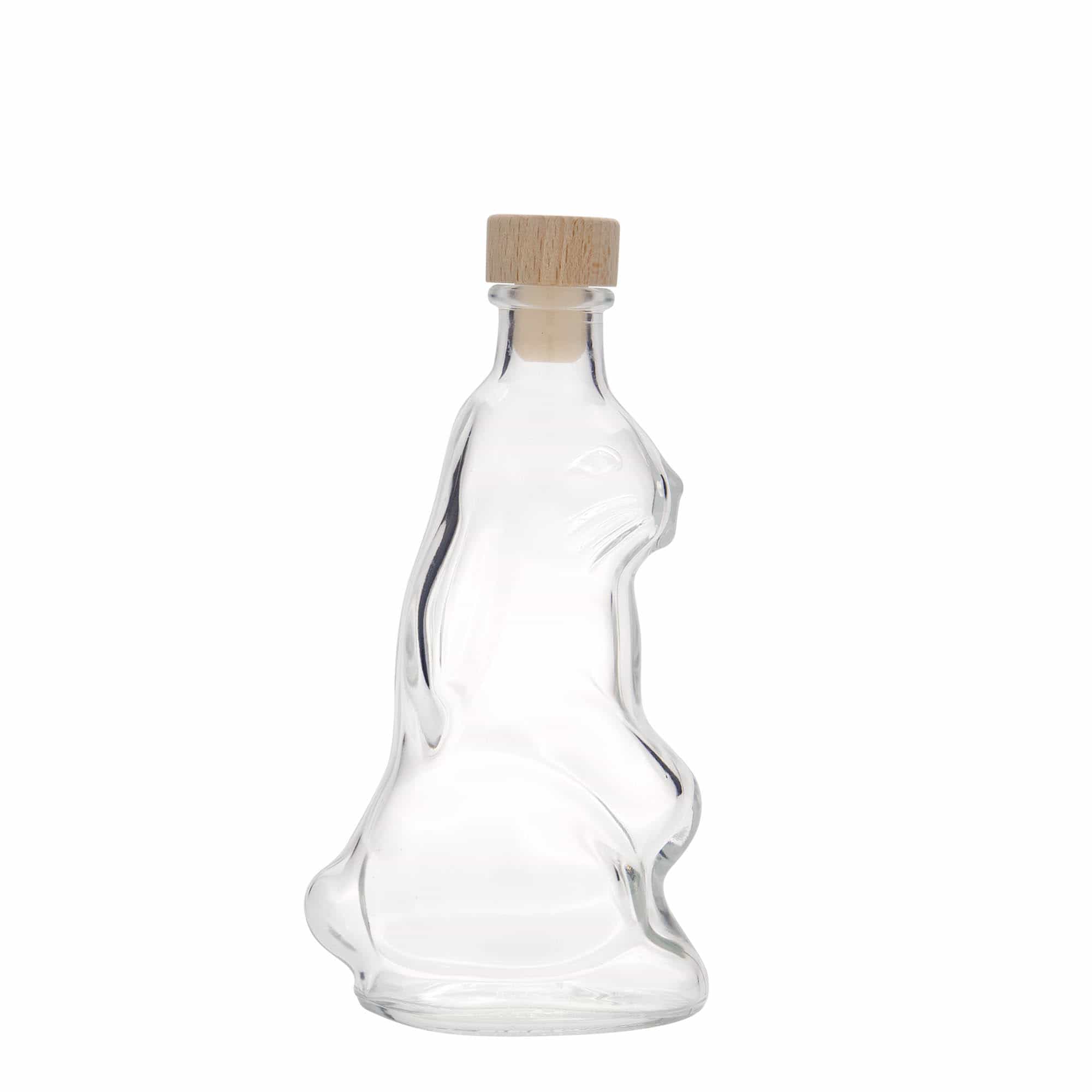 Sticlă de sticlă de 200 ml „Iepure”, gura: dop de plută