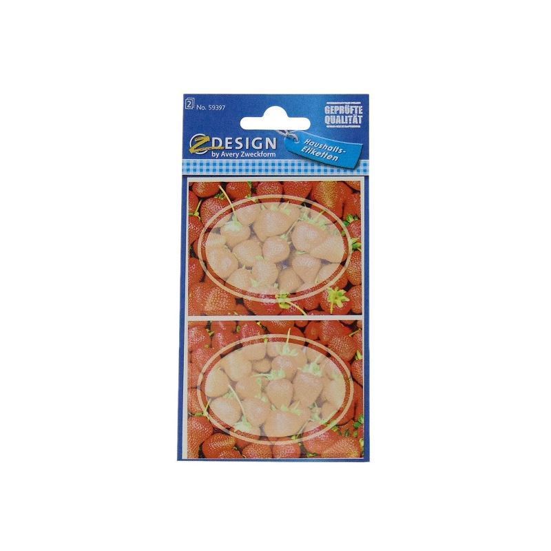 Etichete Zweckform „Căpșuni”, ovale, hârtie, multicolore Etichete Zweckform „Căpșuni”, ovale, hârtie, multicolore