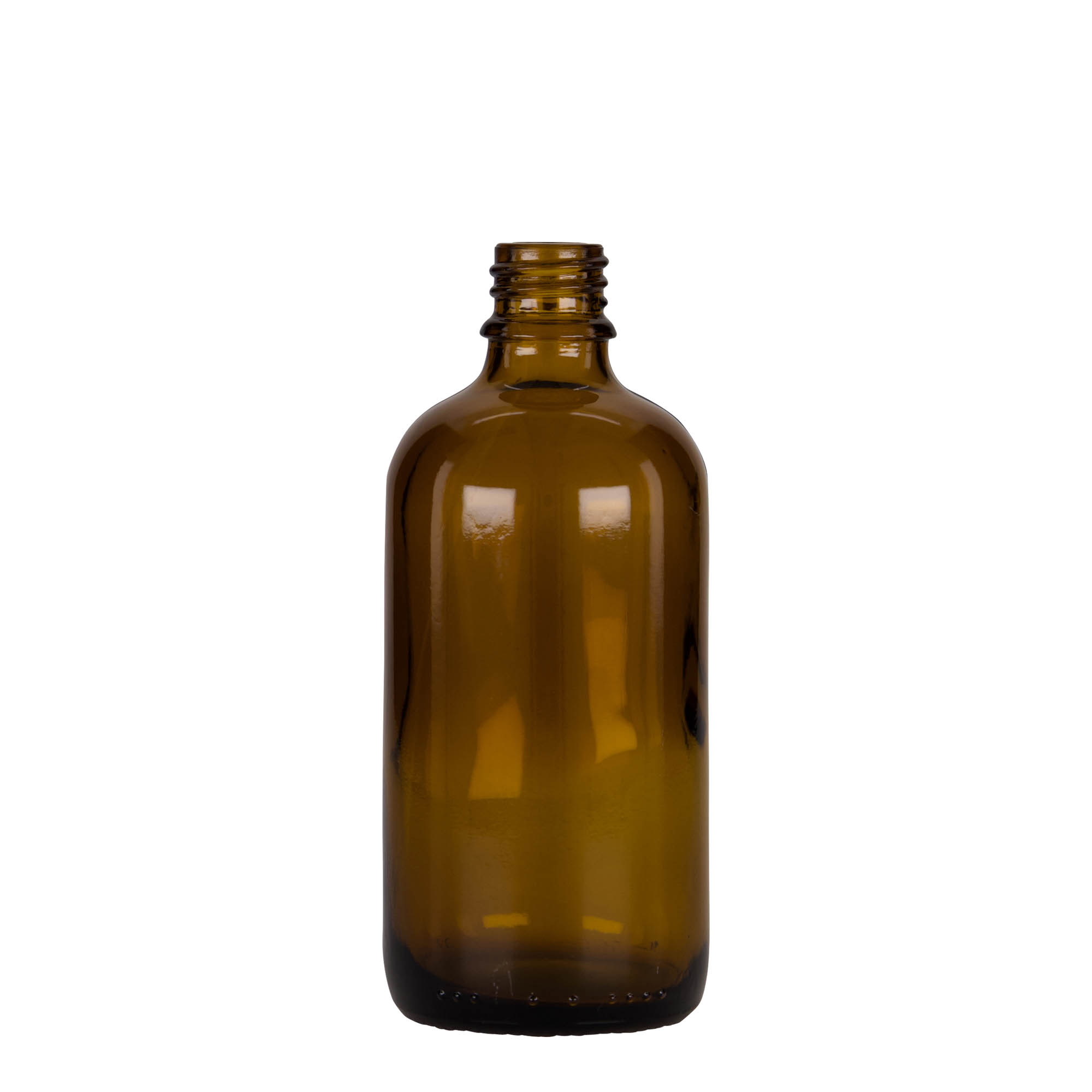 Sticlă picurător 100 ml pentru medicamente, sticlă, maro-negru, gura: DIN 18