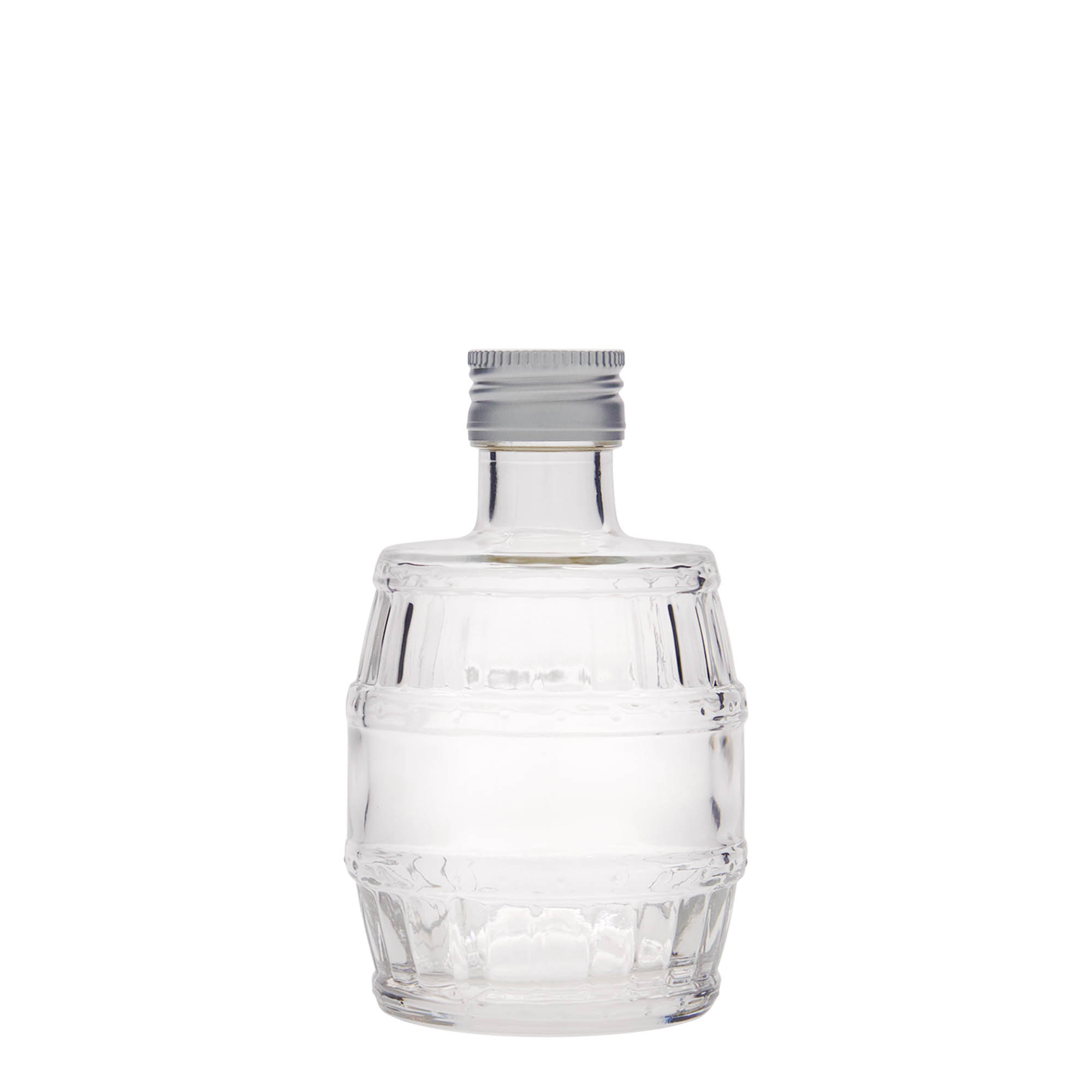 Sticlă de sticlă de 200 ml „butoi”, gura: PP 28 Sticlă de sticlă de 200 ml „butoi”, gura: PP 28