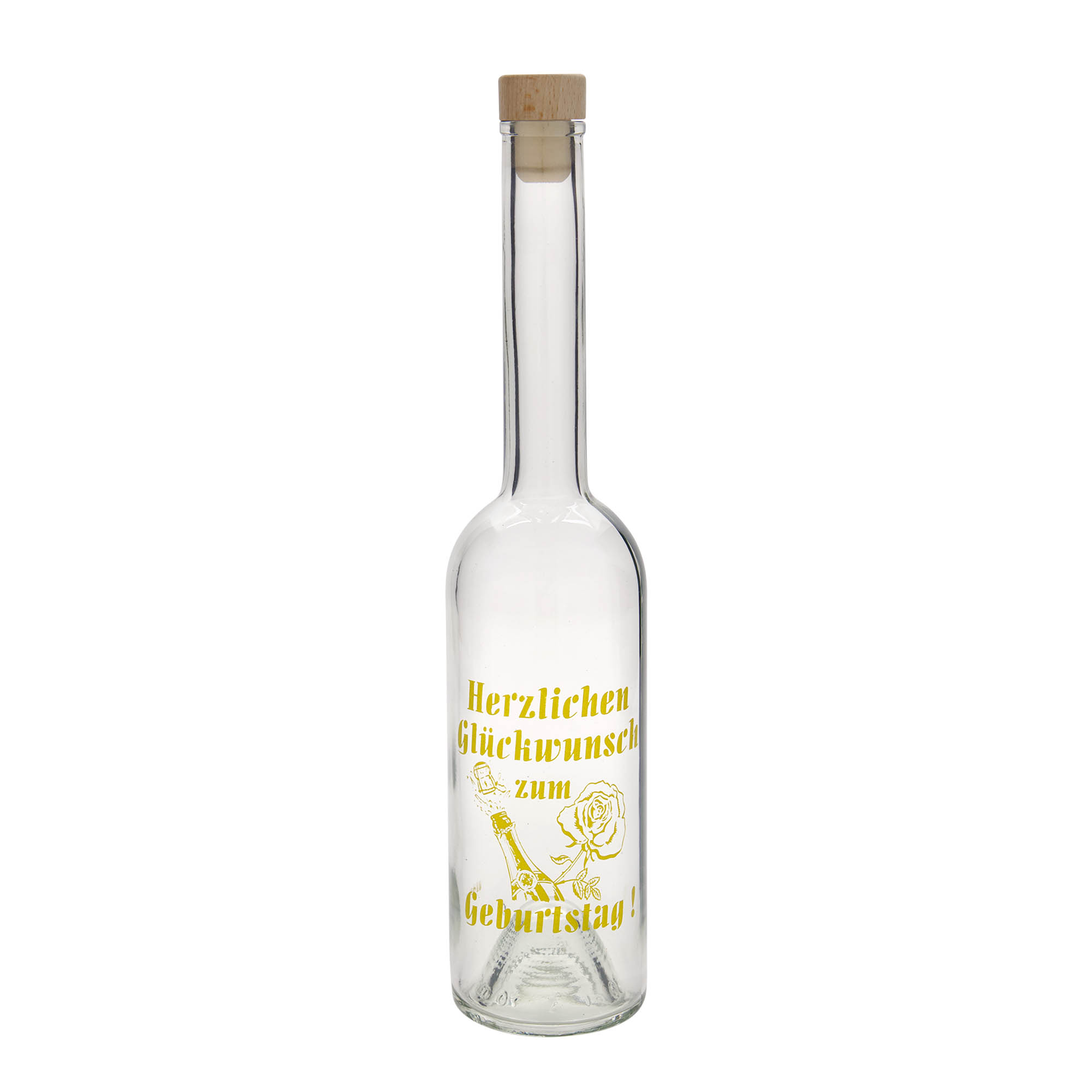 Sticlă de sticlă de 500 ml „Opera”, motiv: Măr, gura: plută