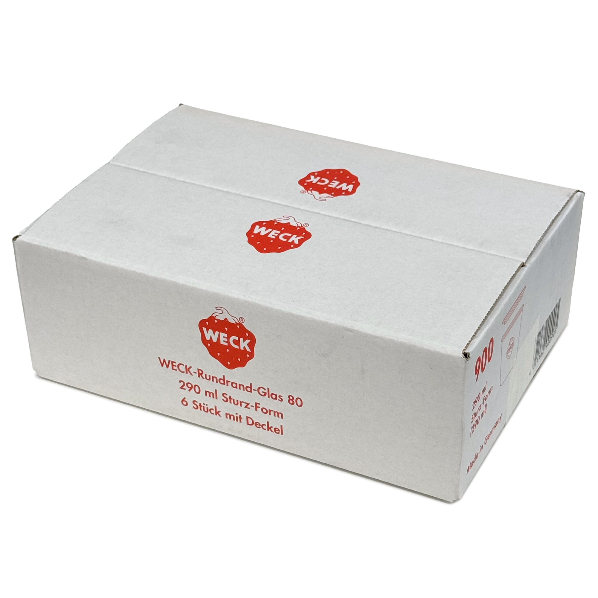 6x 290 ml borcan WECK cu gura largă înalt cu capac de sticlă RR 80
