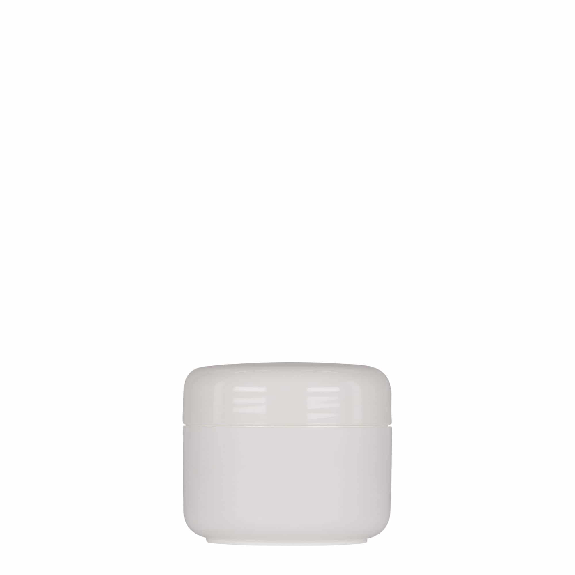 50 ml cutie din plastic „Bianca”, PP, alb, gura: capac cu filet