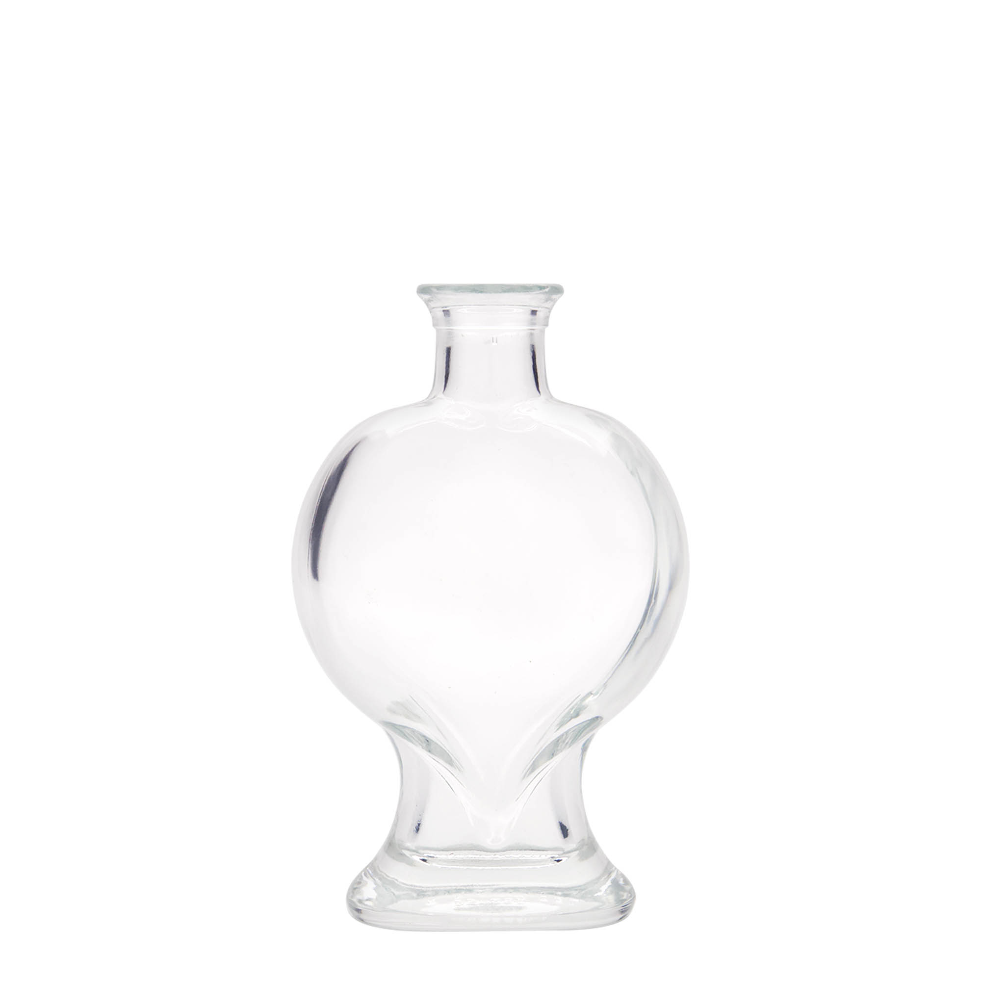 Sticlă de sticlă de 200 ml „Inimă”, gura: dop de plută Sticlă de sticlă de 200 ml „Inimă”, gura: dop de plută