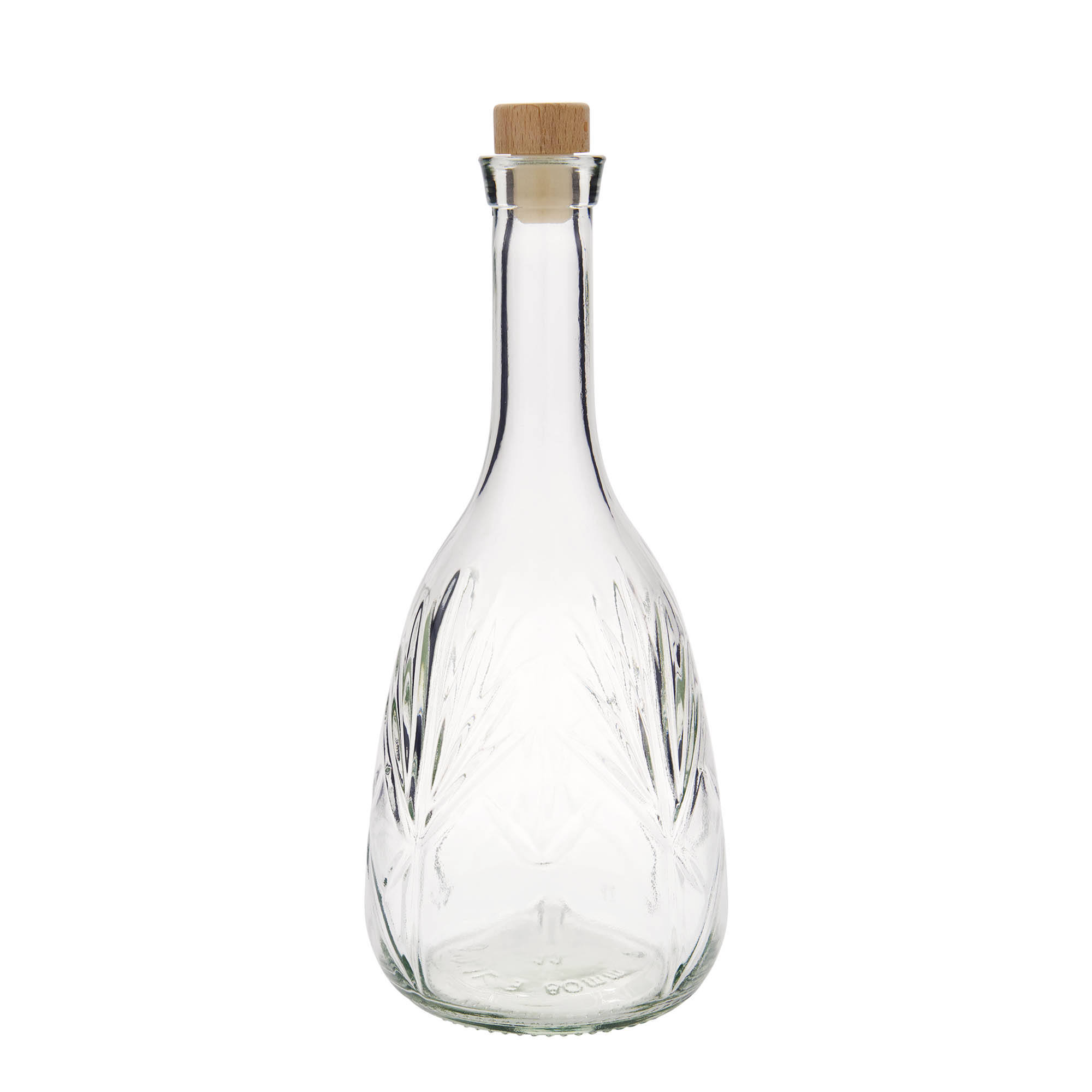 Sticlă de sticlă de 1.000 ml „Reliefa”, gura: dop de plută