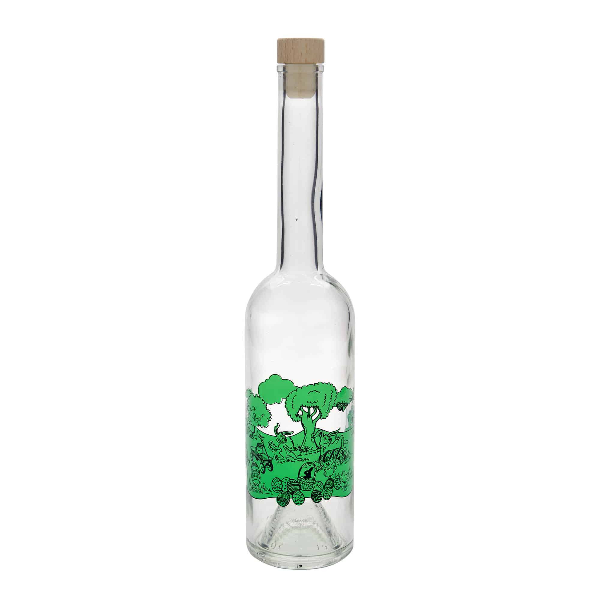 Sticlă de sticlă de 500 ml „Opera”, motiv: Paște fericit, gât: dop