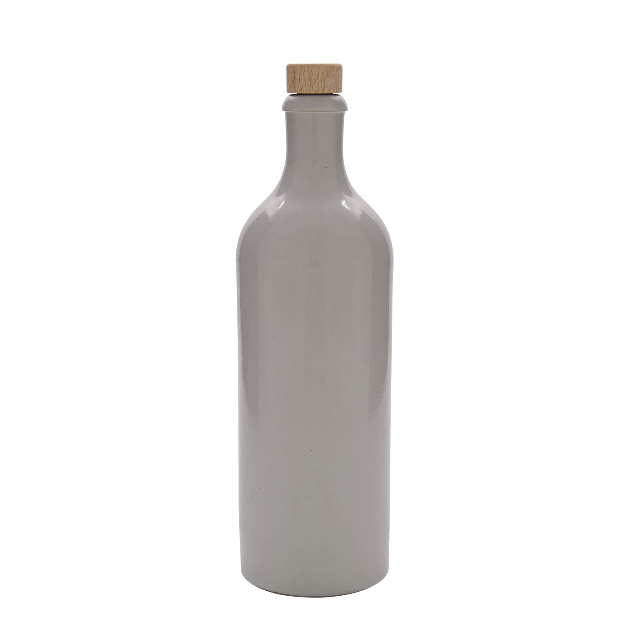 750 ml ulcior de lut, ceramică, alb, gură: dop de plută
