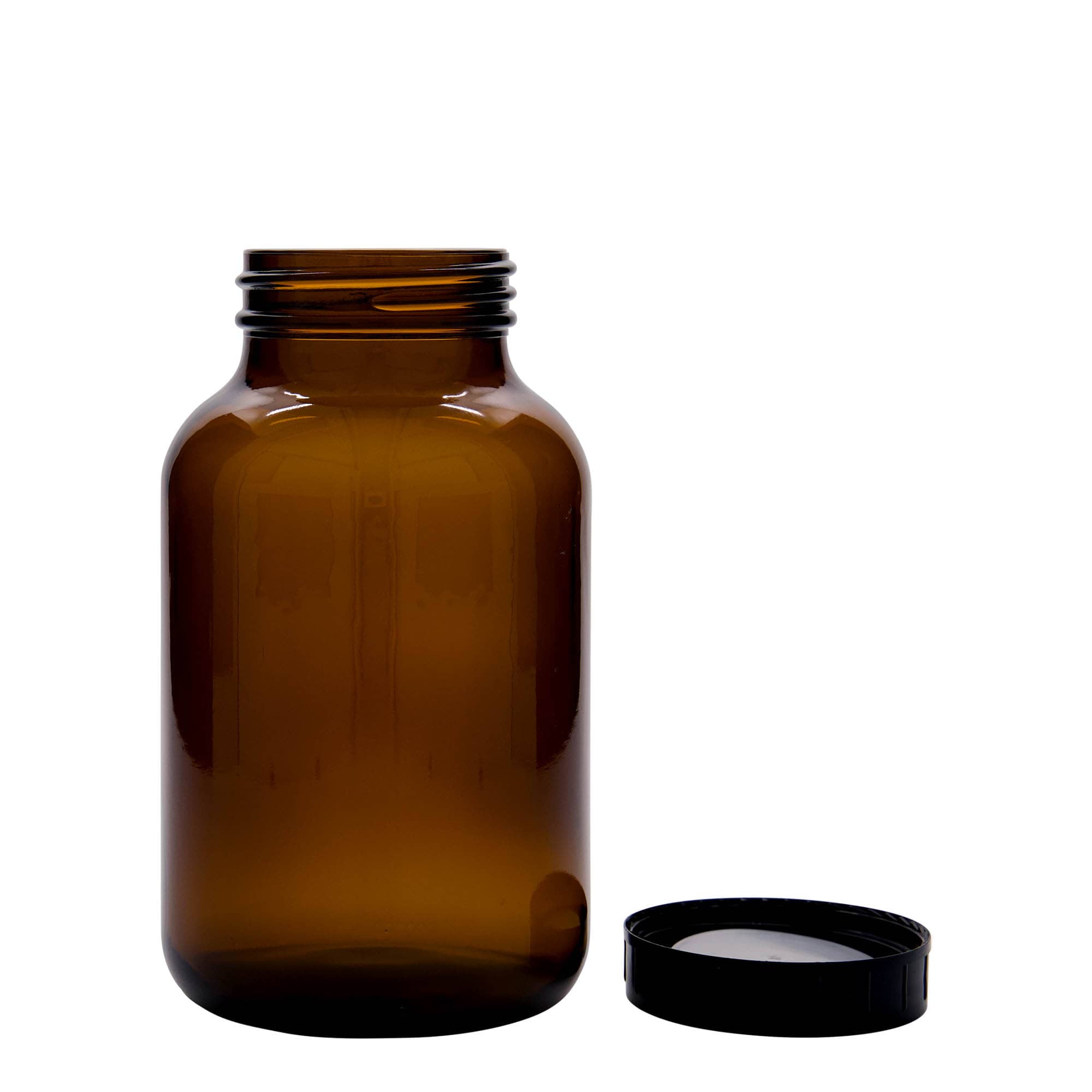 1.000 ml borcan cu gât larg, maro, gura: DIN 68
