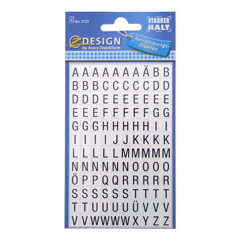 Zweckform autocolante „Alfabet”, plastic, negru Zweckform autocolante „Alfabet”, plastic, negru