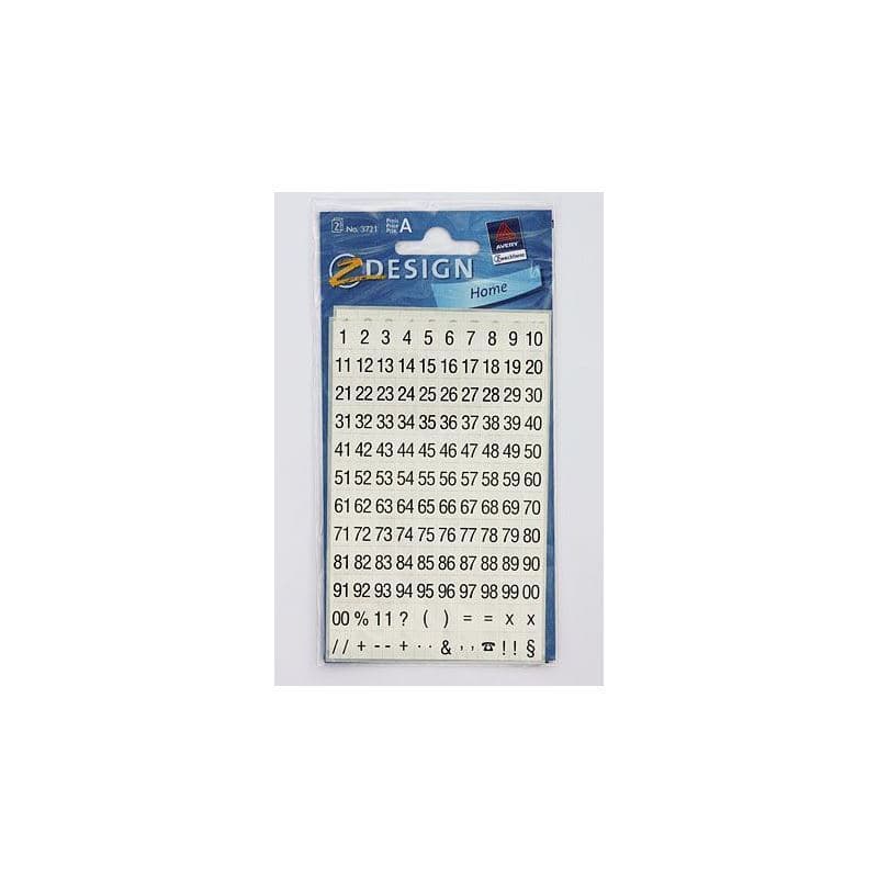 Zweckform autocolante „Numere 1-99”, plastic, negru