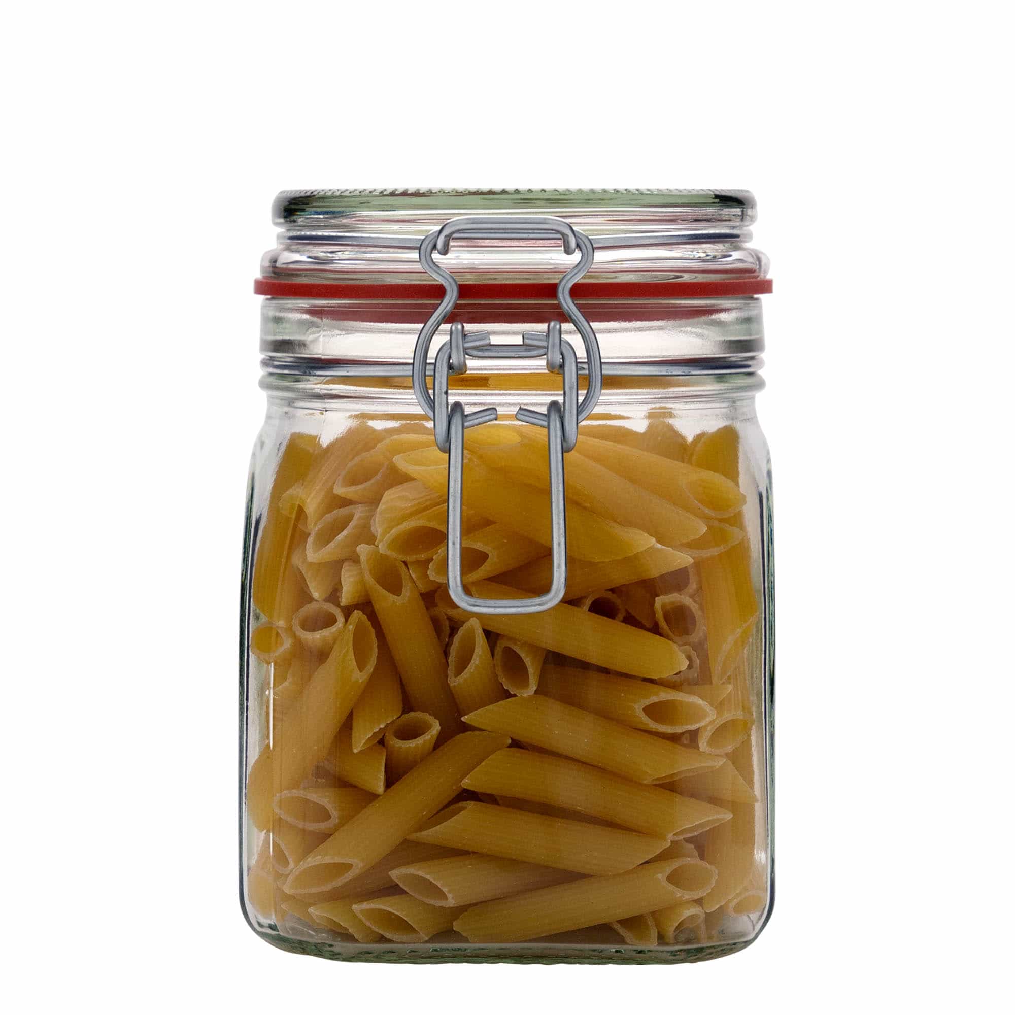 900 ml borcan cu clemă de sârmă, pătrat, gură: închidere cu clemă de sârmă