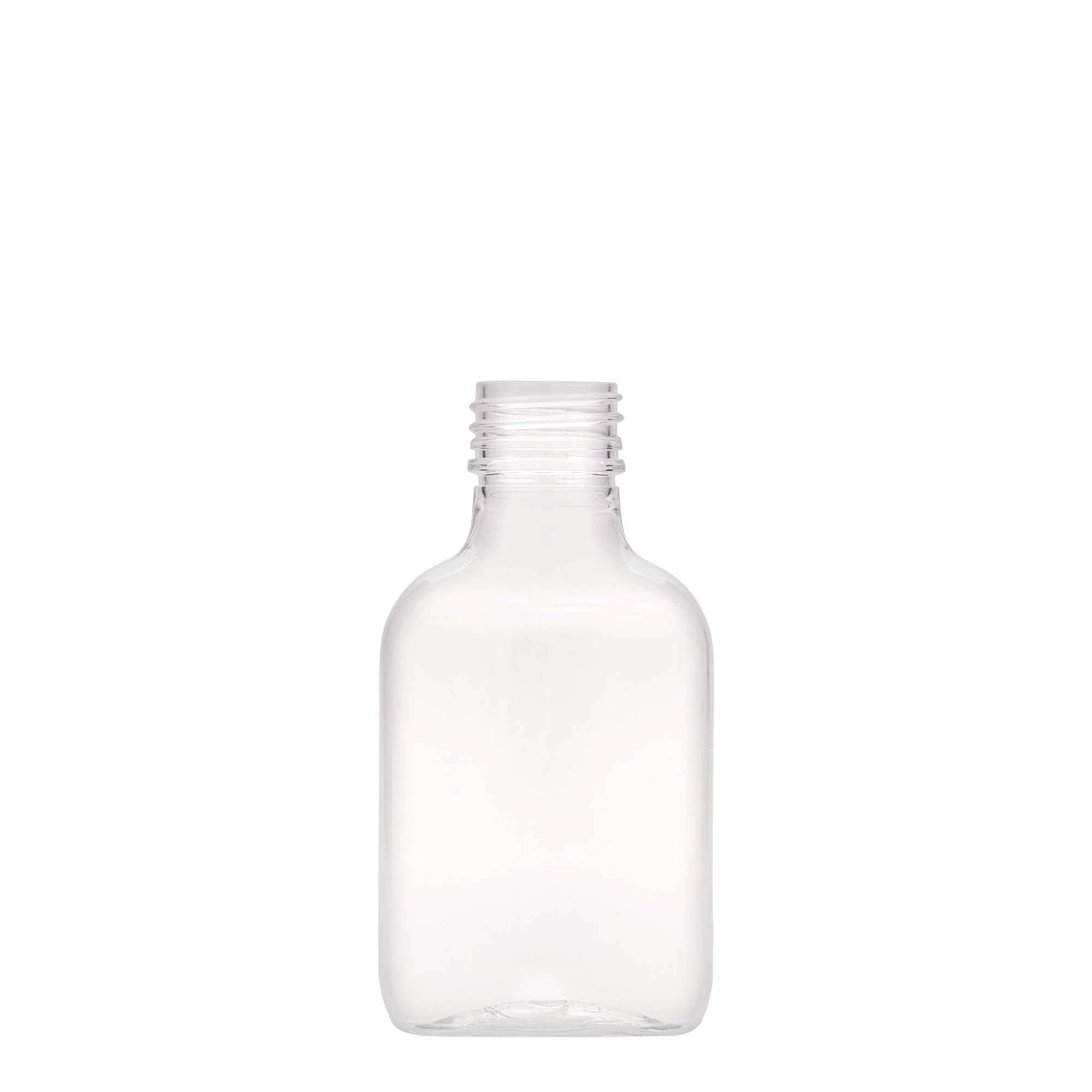 Sticluță de buzunar 100 ml, ovală, plastic PET, gura: PP 28