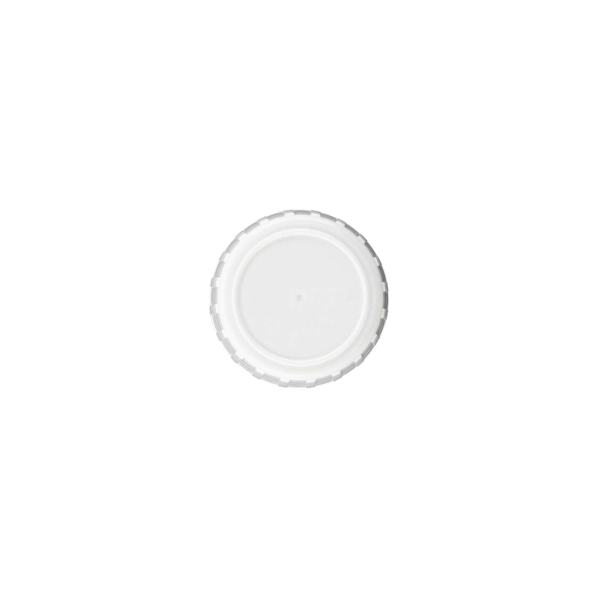 Capac cu filet, plastic PP, alb, pentru gura: PP 28