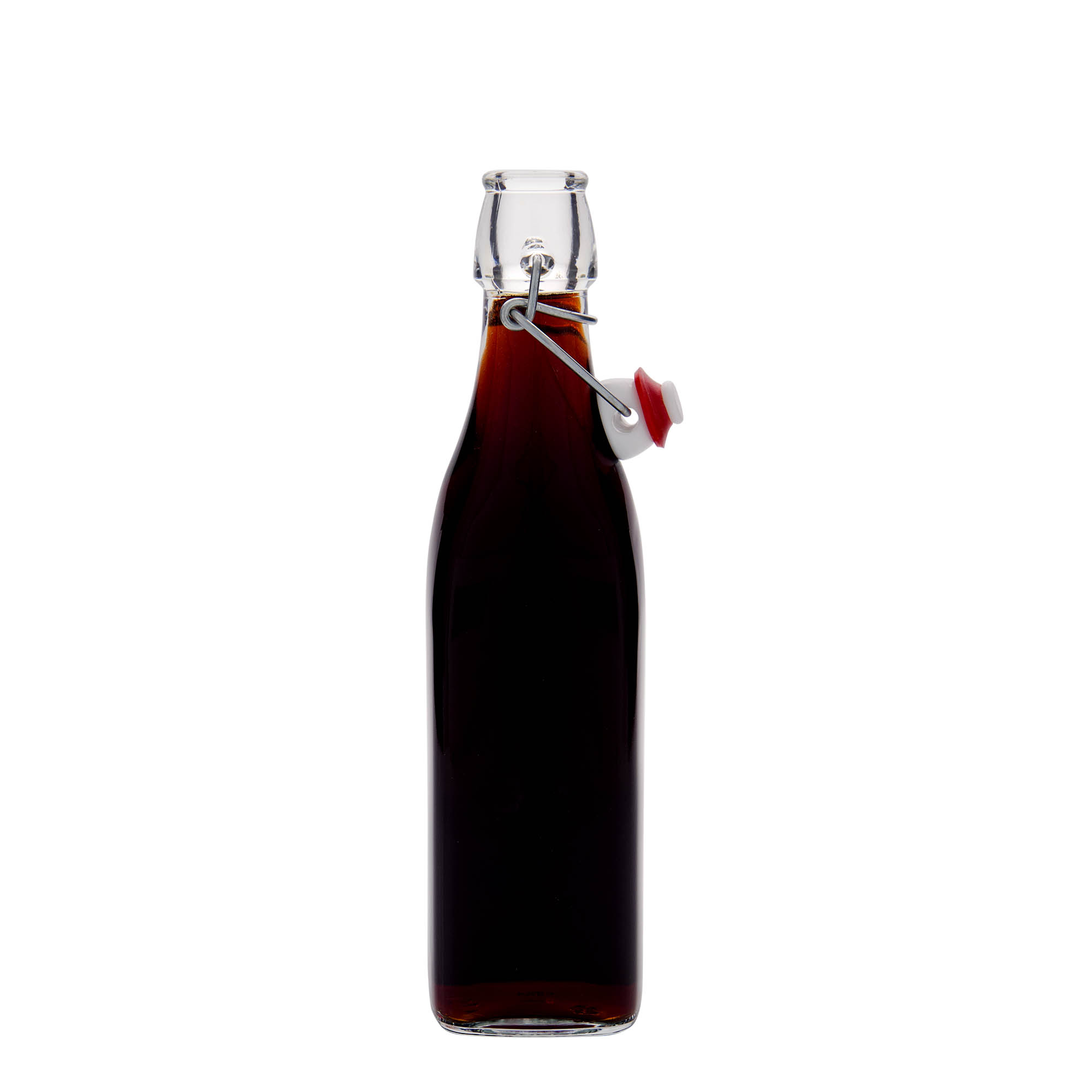 Sticlă de sticlă de 500 ml „Swing, pătrată, gura: închidere cu balama” Sticlă de sticlă de 500 ml „Swing, pătrată, gura: închidere cu balama”