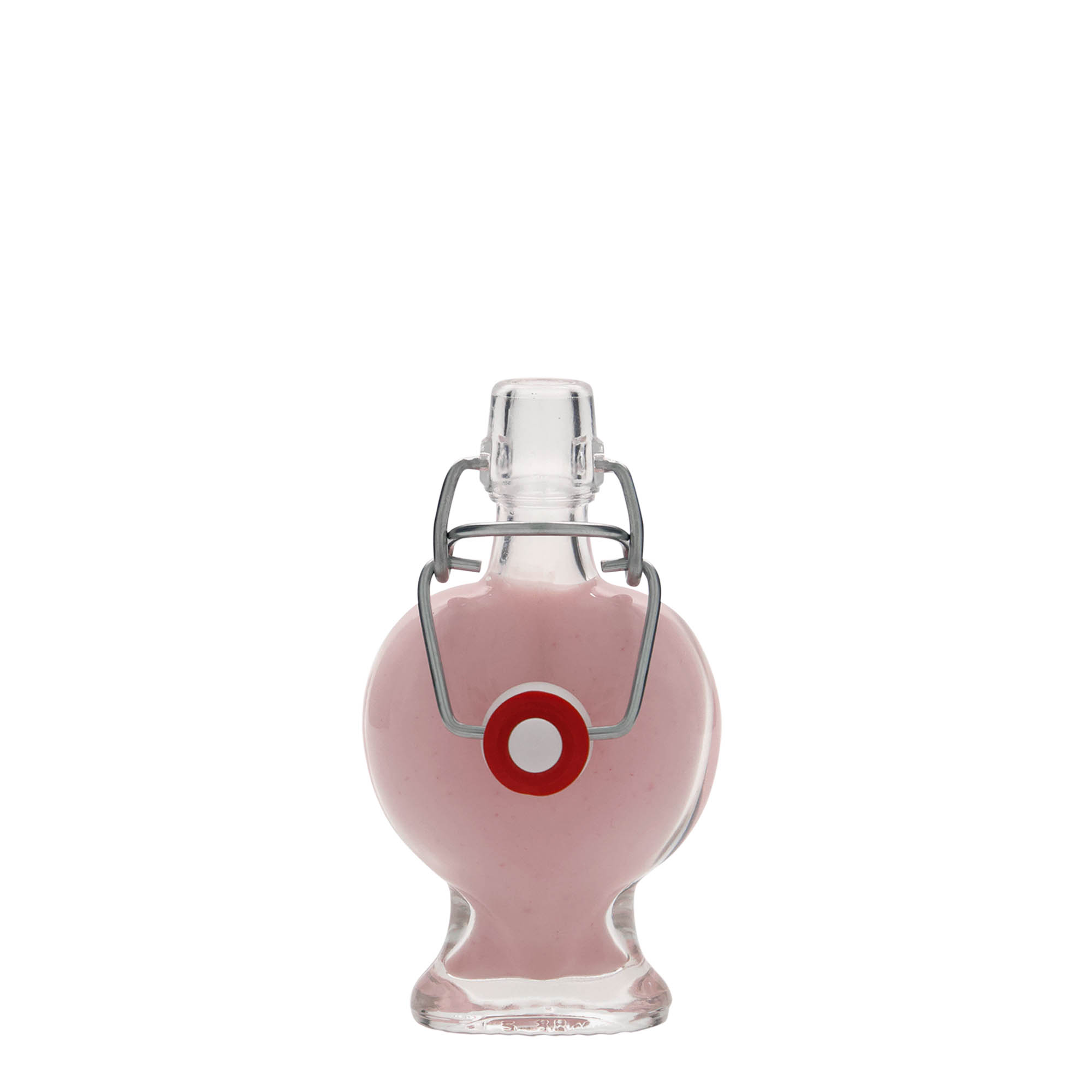 Sticlă de sticlă de 40 ml „Inimă”, gura: închidere cu clemă