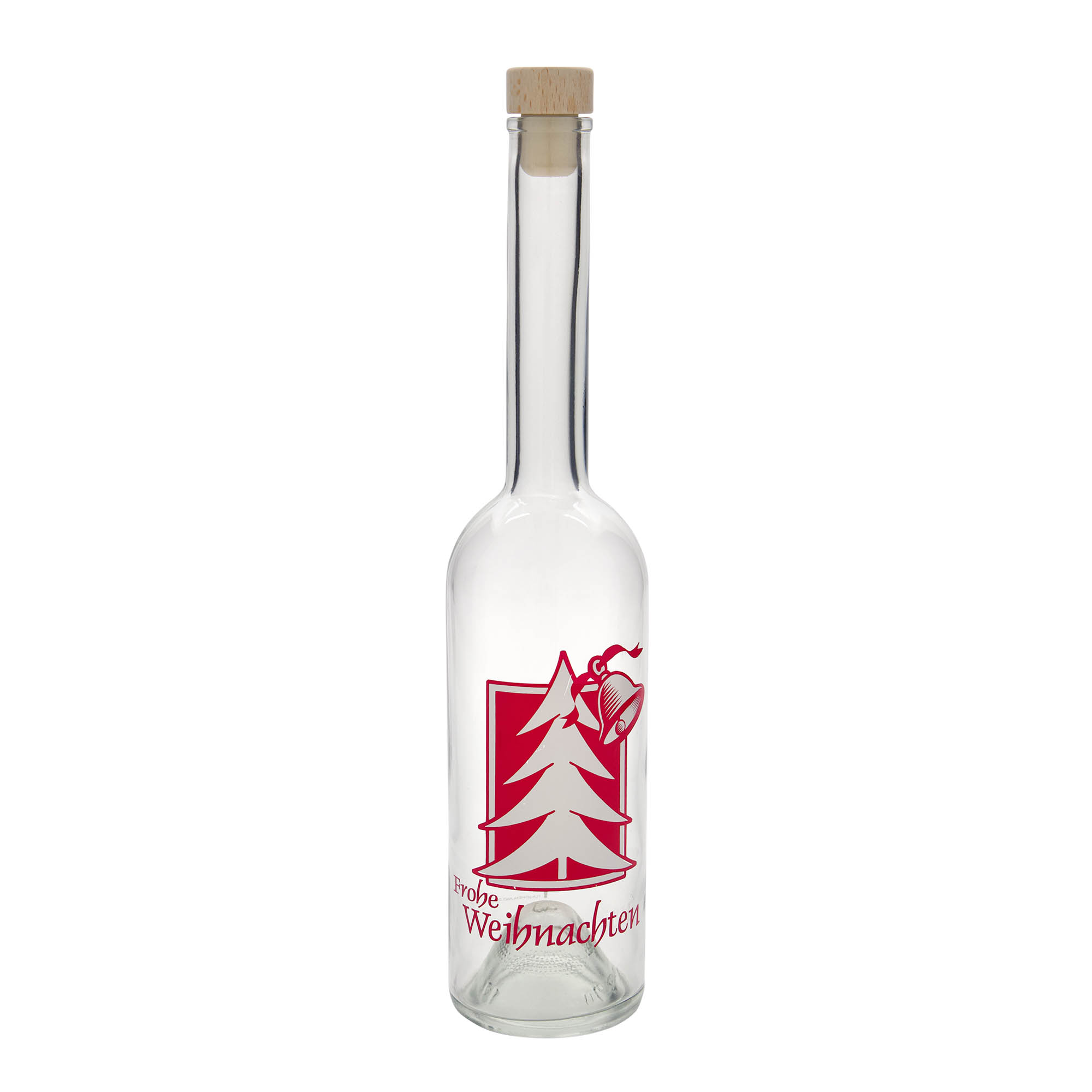 Sticlă de sticlă de 500 ml „Opera”, motiv: felicitare de Crăciun, gât: dop