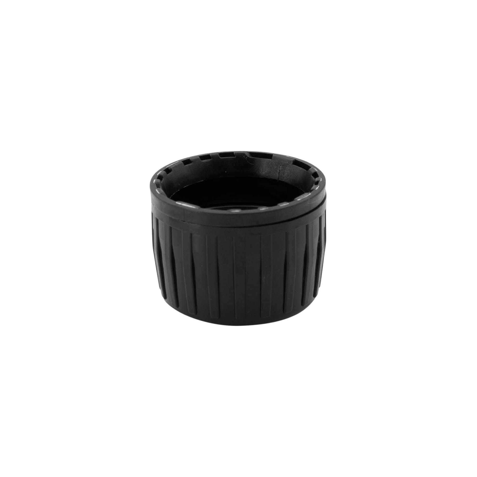 Capac cu filet, original, din plastic PP, negru, pentru gura: PP 28 Capac cu filet, original, din plastic PP, negru, pentru gura: PP 28