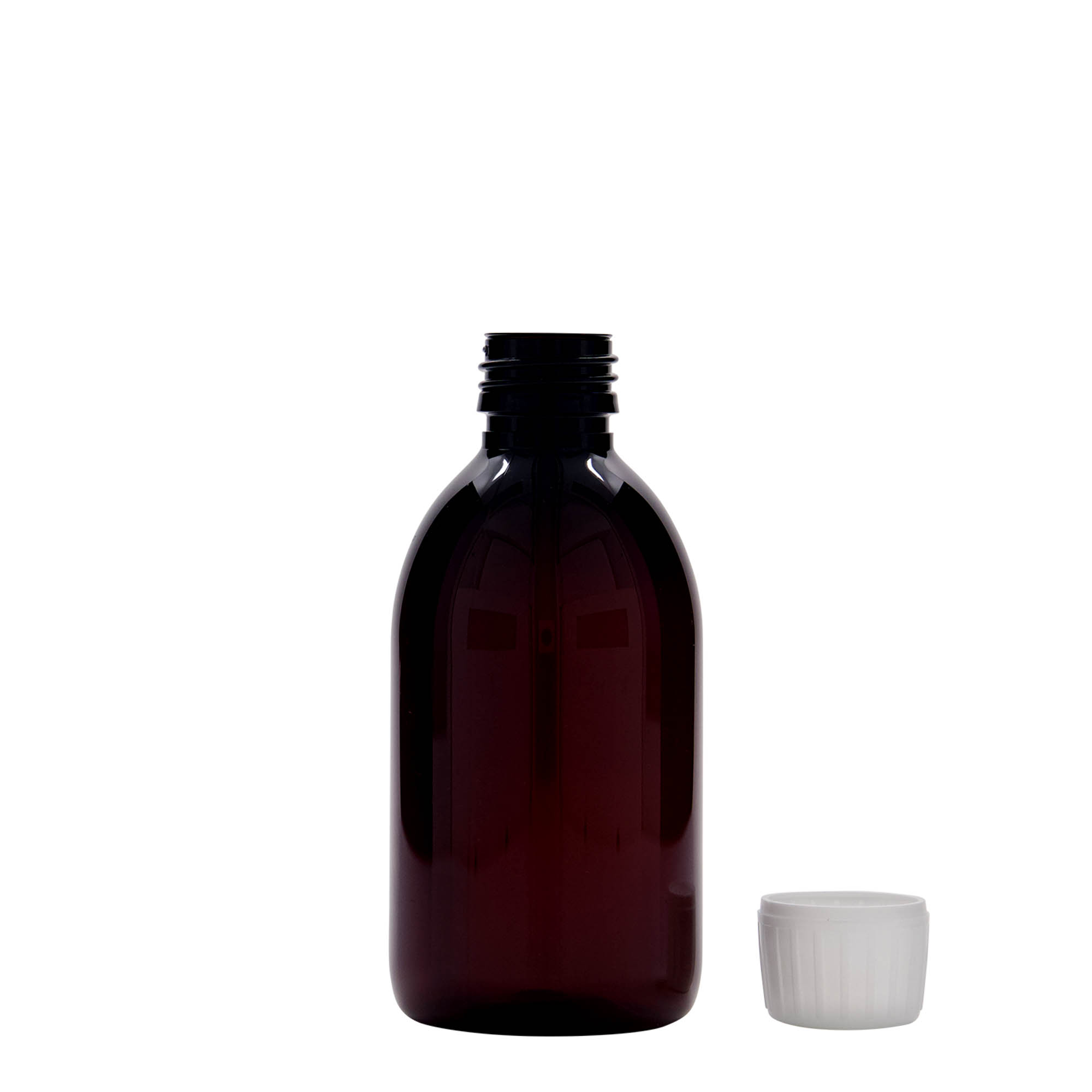 250 ml sticlă medicală PET, maro, plastic, gura: PP 28 250 ml sticlă medicală PET, maro, plastic, gura: PP 28