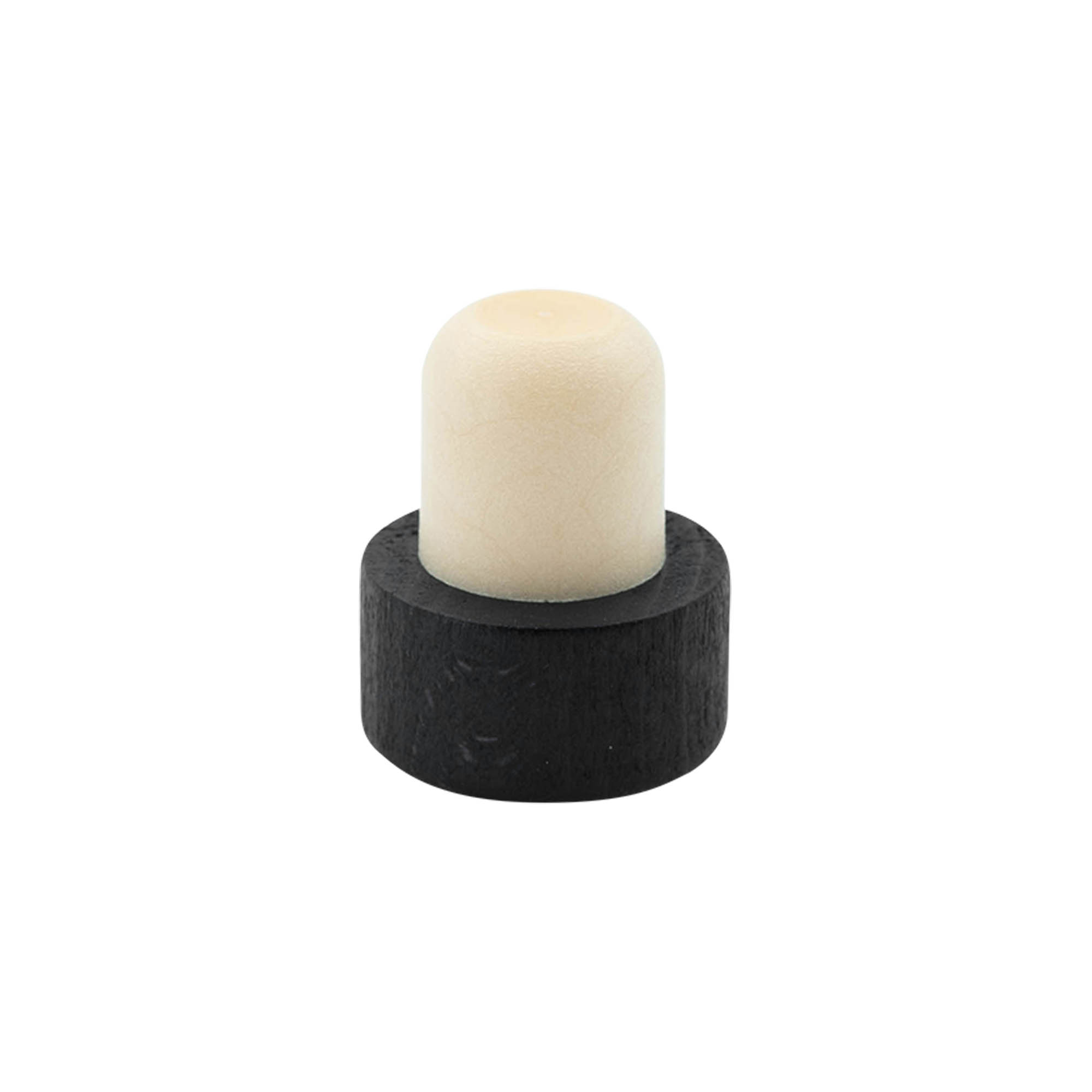 Dop cu mâner 19 mm, lemn/plastic, negru, pentru gură: dop