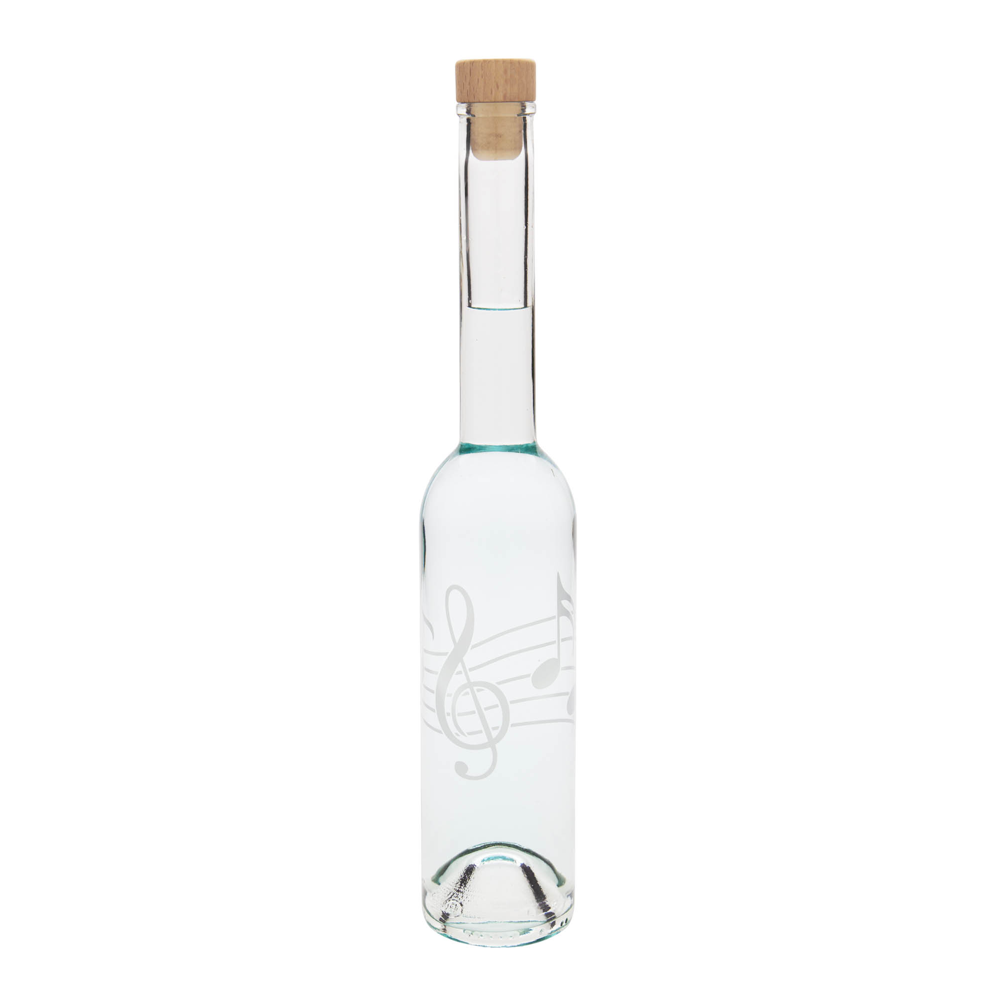 Sticlă de sticlă de 350 ml „Opera”, motiv: note muzicale, gura: dop de plută Sticlă de sticlă de 350 ml „Opera”, motiv: note muzicale, gura: dop de plută