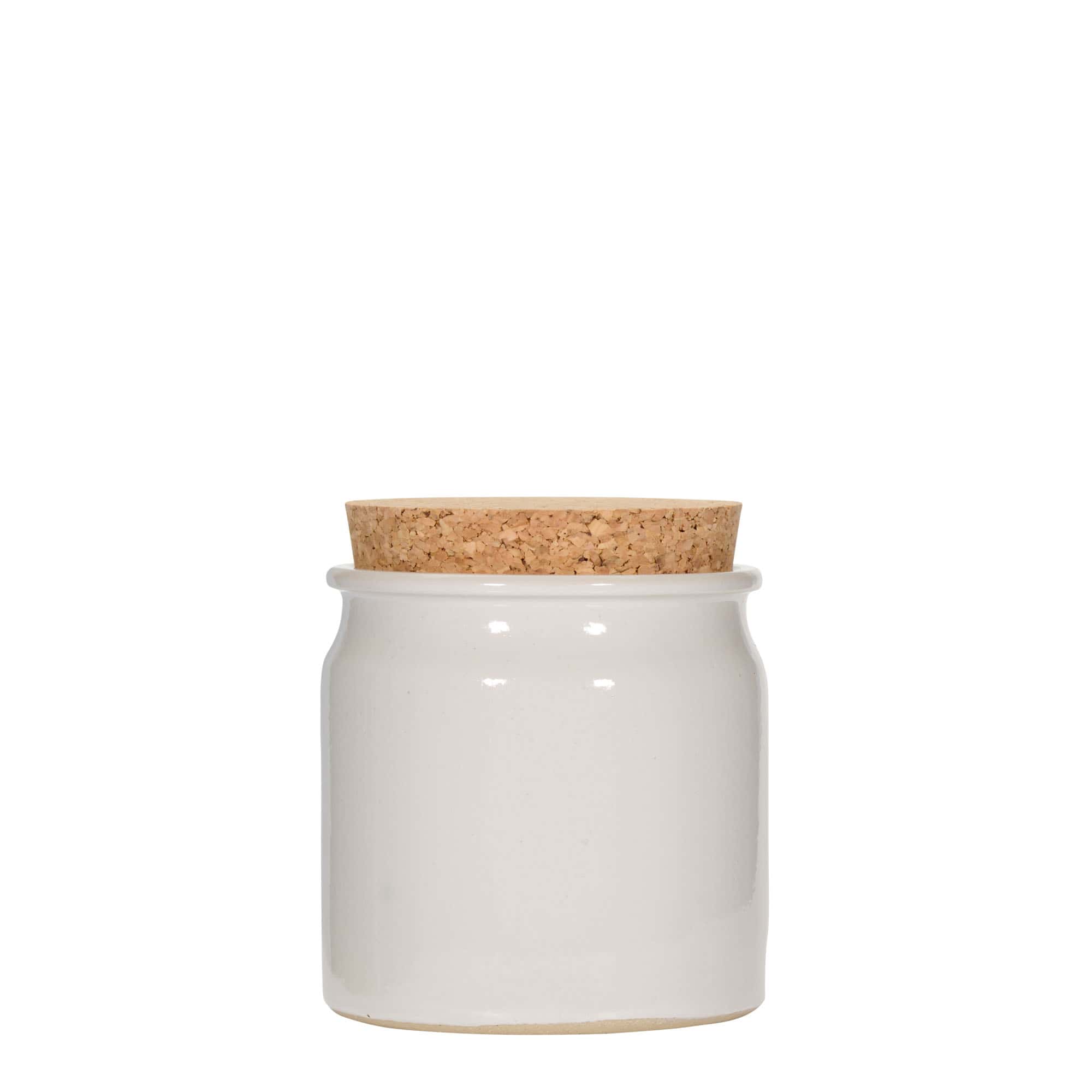 160 ml vas din ceramică de gresie, alb, gură: plută