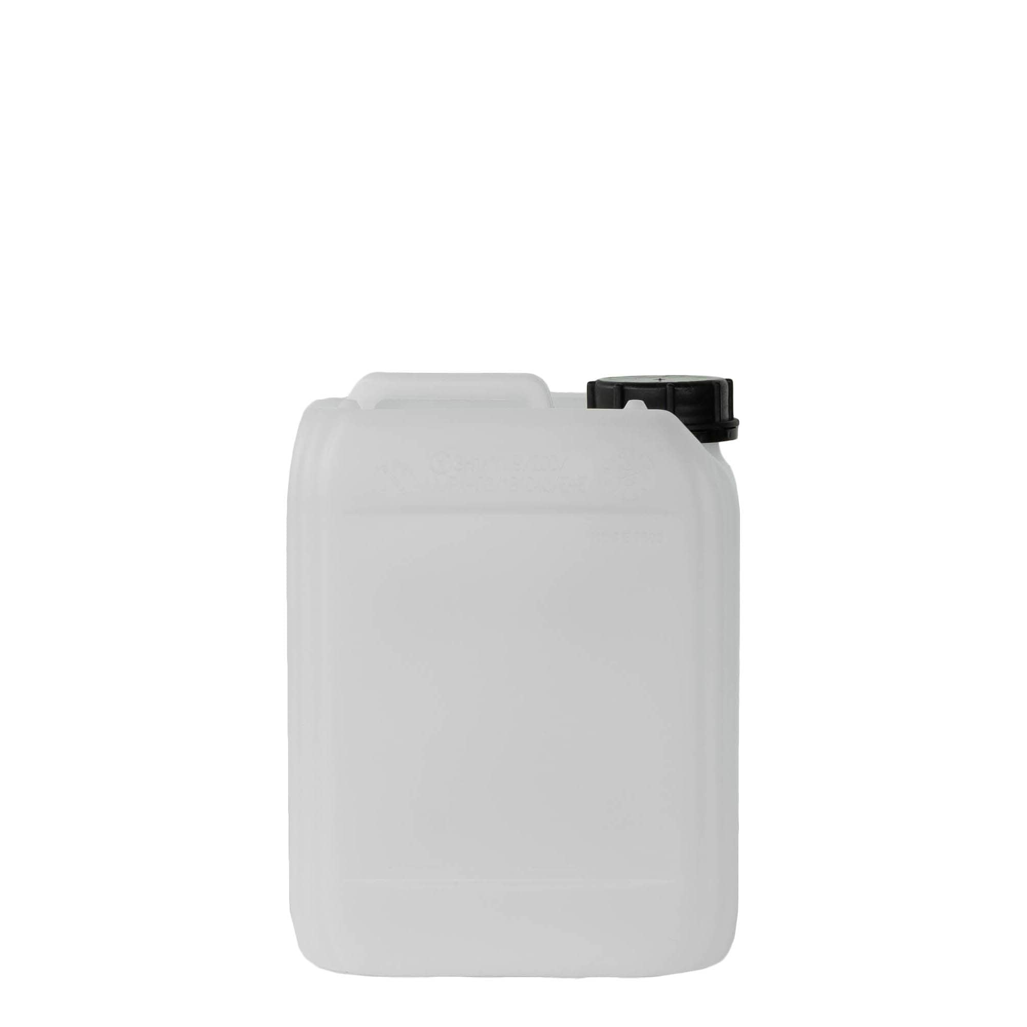 Canistră de 5 l, dreptunghiulară, plastic HDPE, natural, gura: ND 55