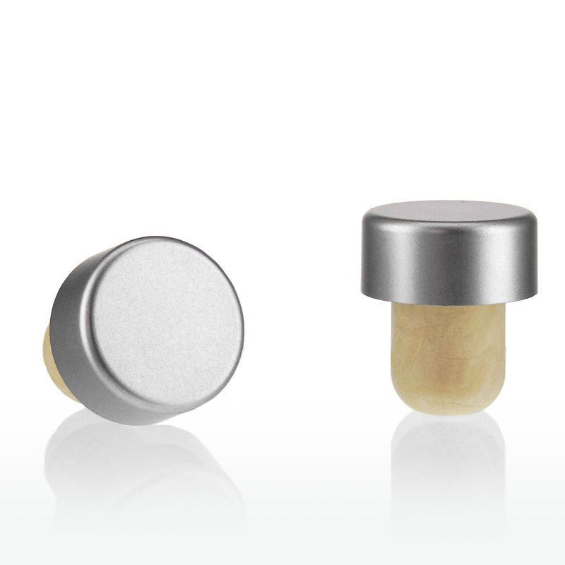 Dop cu mâner 19 mm, plastic, argintiu, pentru gură: dop de plută