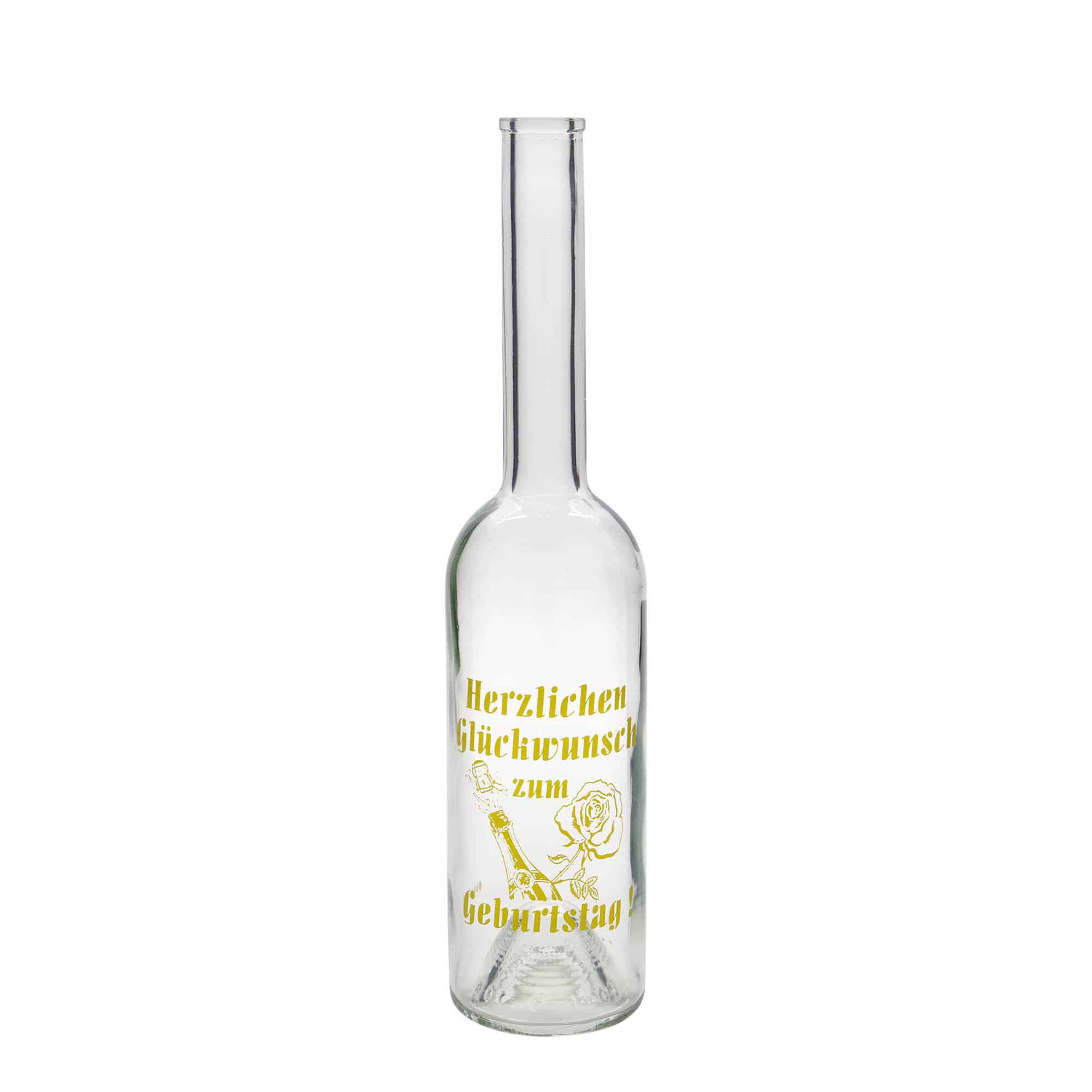 Sticlă de 500 ml din sticlă „Opera”, motiv: sticlă de ziua de naștere, gura: dop