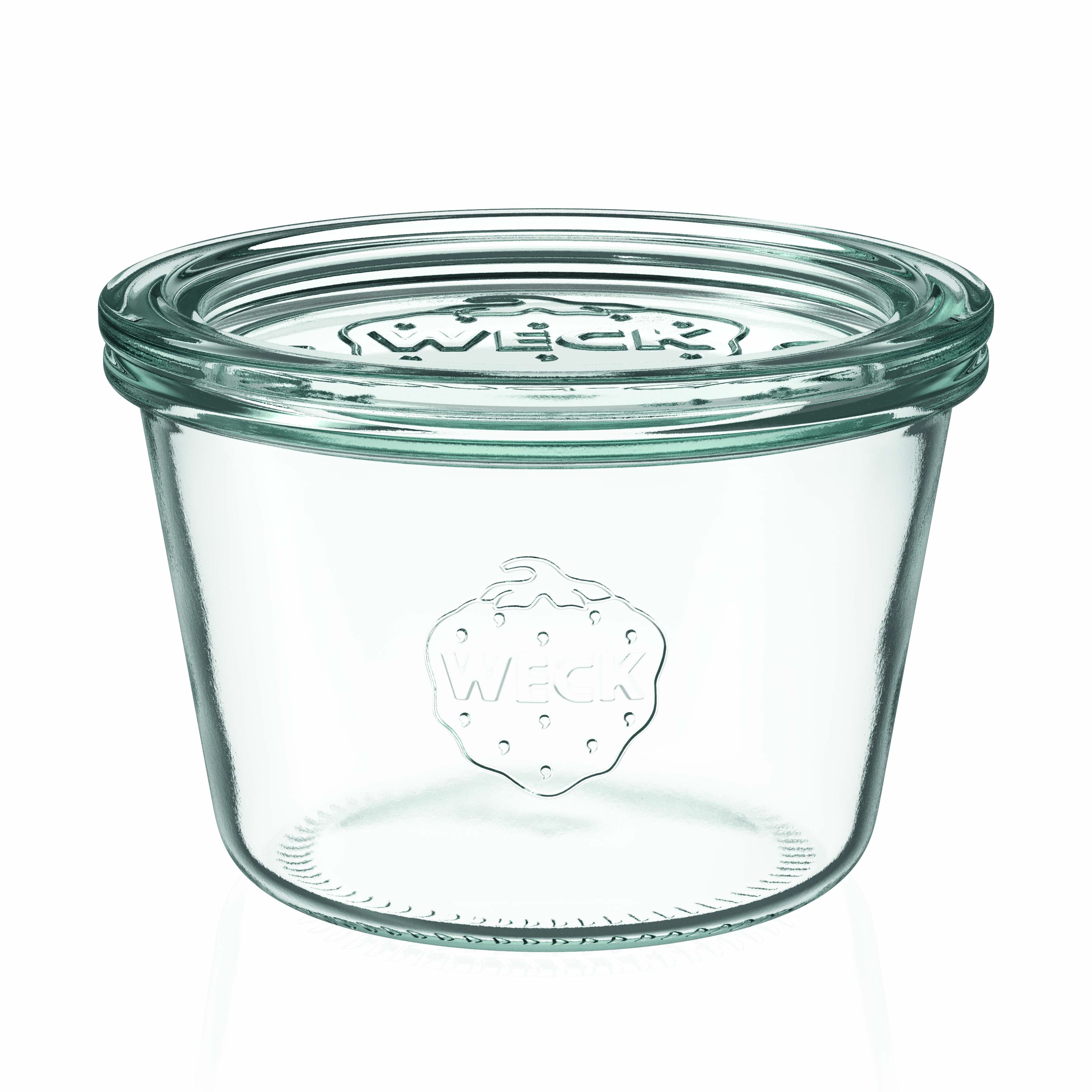6x 370 ml borcan WECK cu gura largă cu capac de sticlă RR 100
