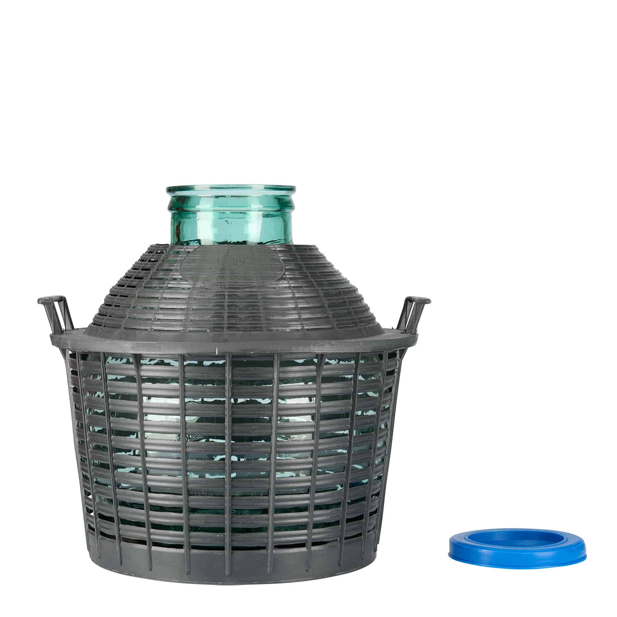 20 l butelie cu balon gât larg, sticlă, gură: capac cu clapetă