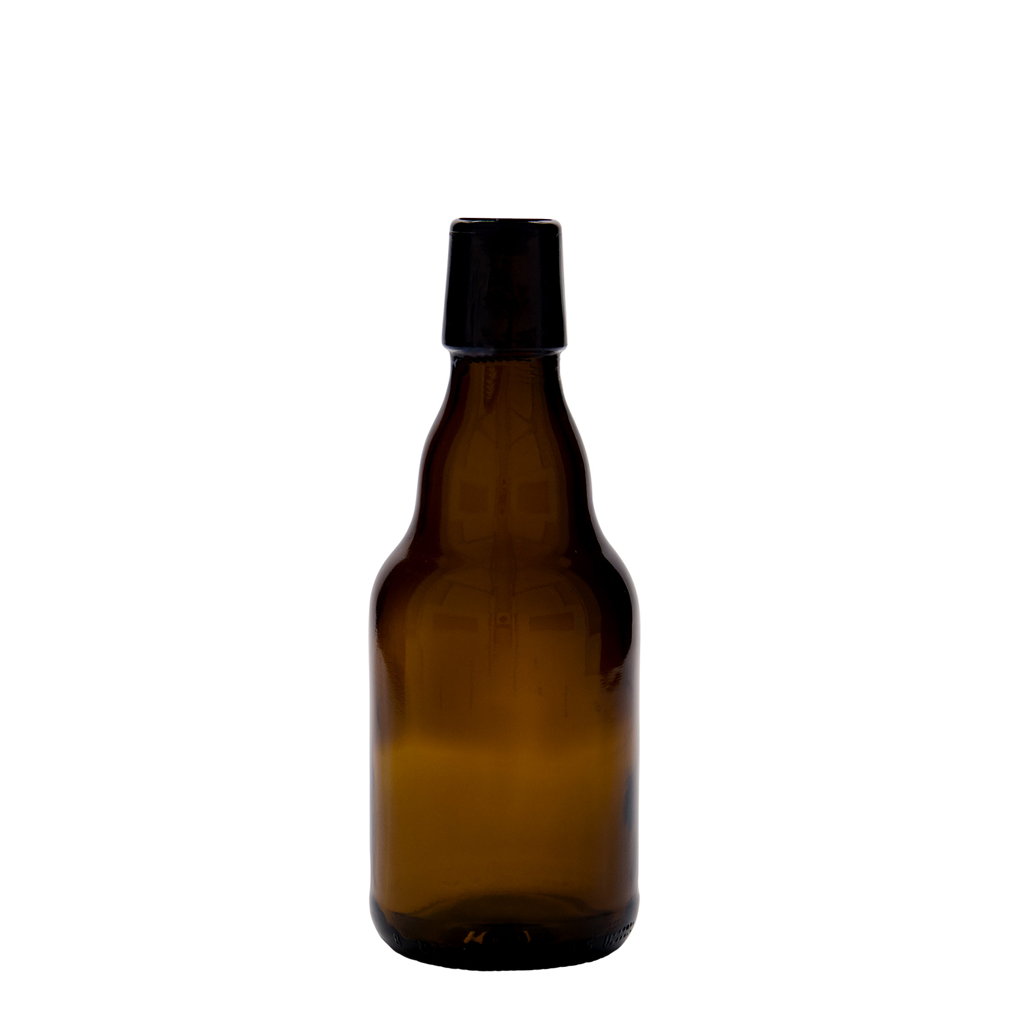 Sticlă de bere 330 ml „Steinie”, sticlă, maro, gât: capac cu clemă