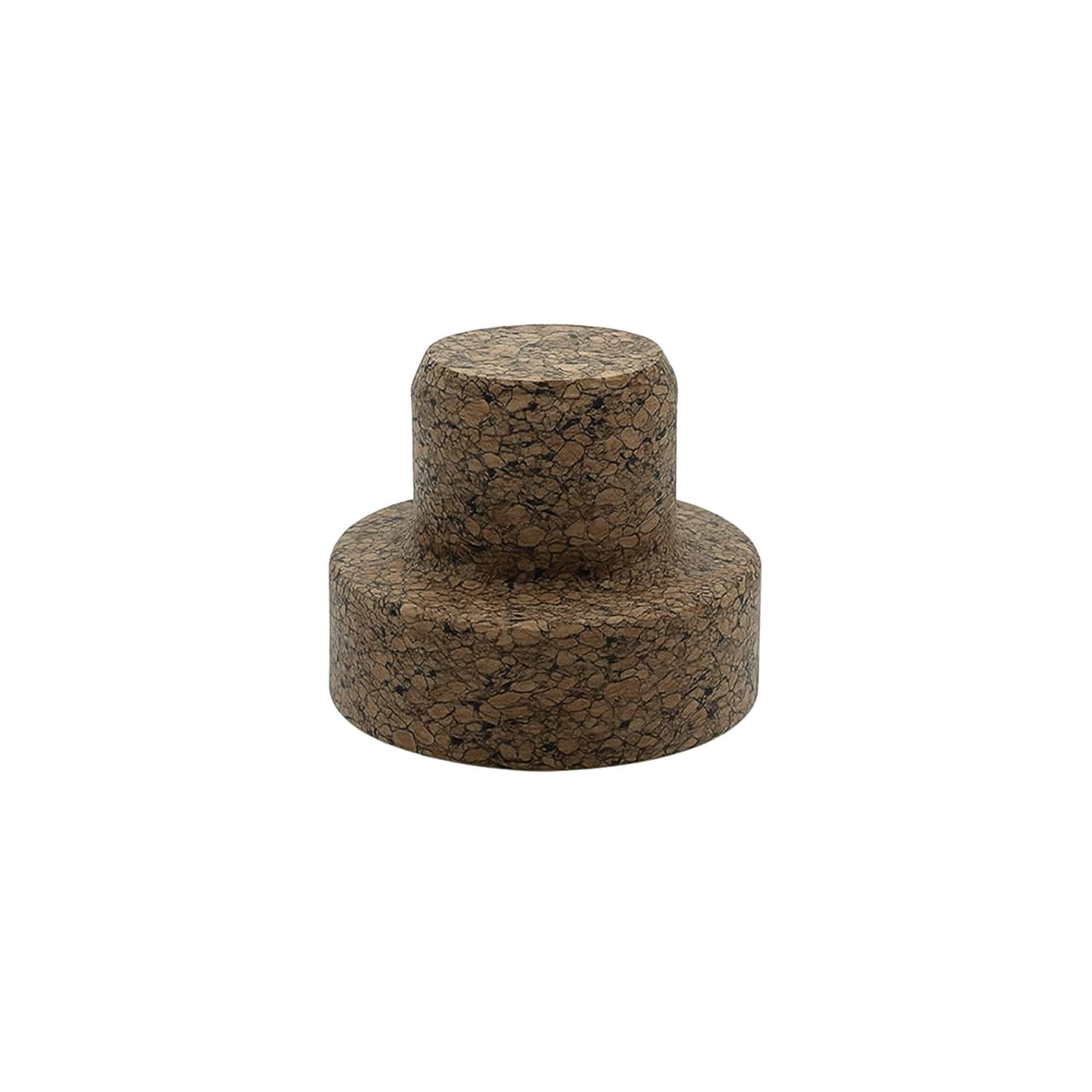 Dop cu mâner „Sharp” 22,5 mm, Corkcoal, pentru gura sticlei: dop plat din plută
