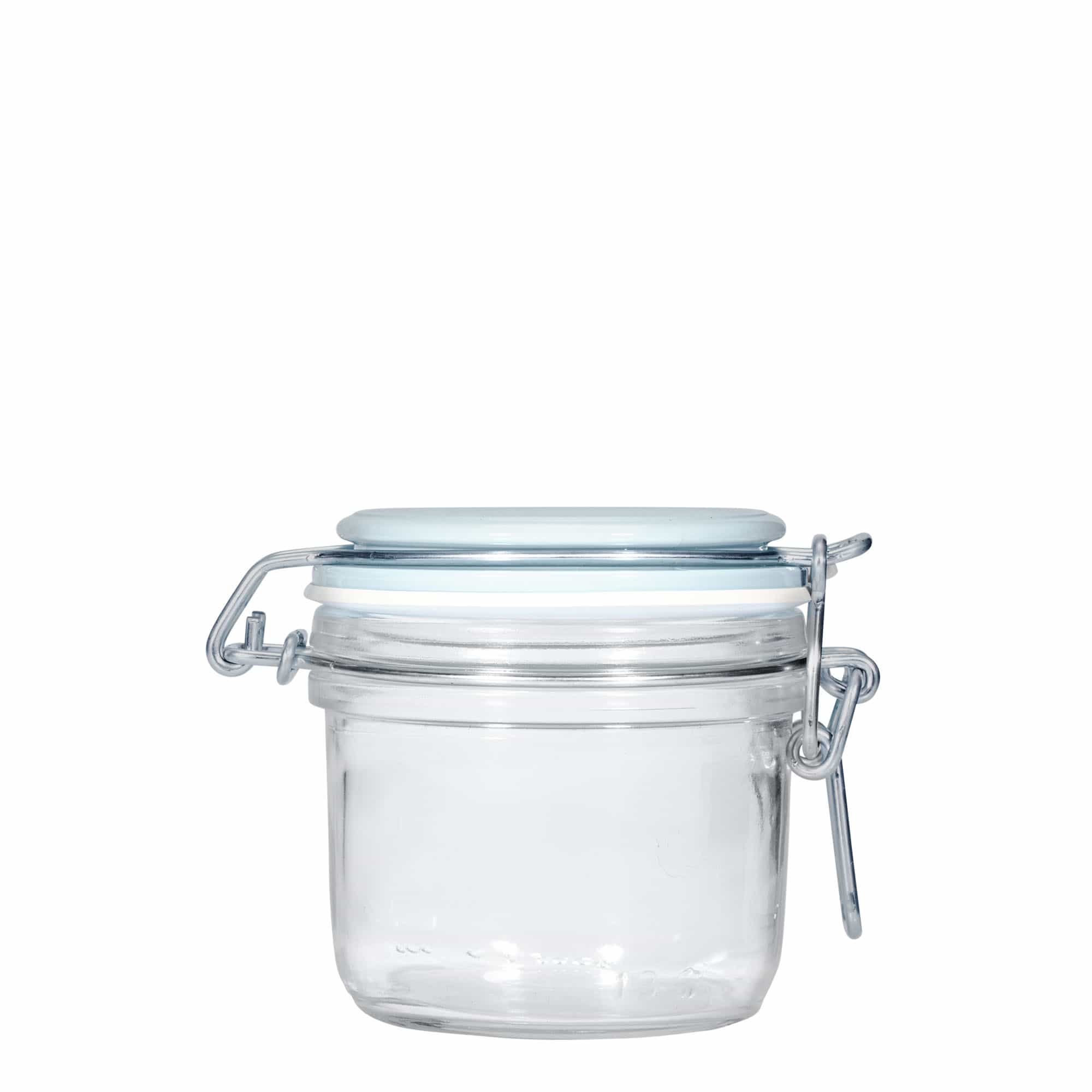 200 ml borcan cu clemă metalică „Fido”, albastru, gura: închidere cu clemă metalică