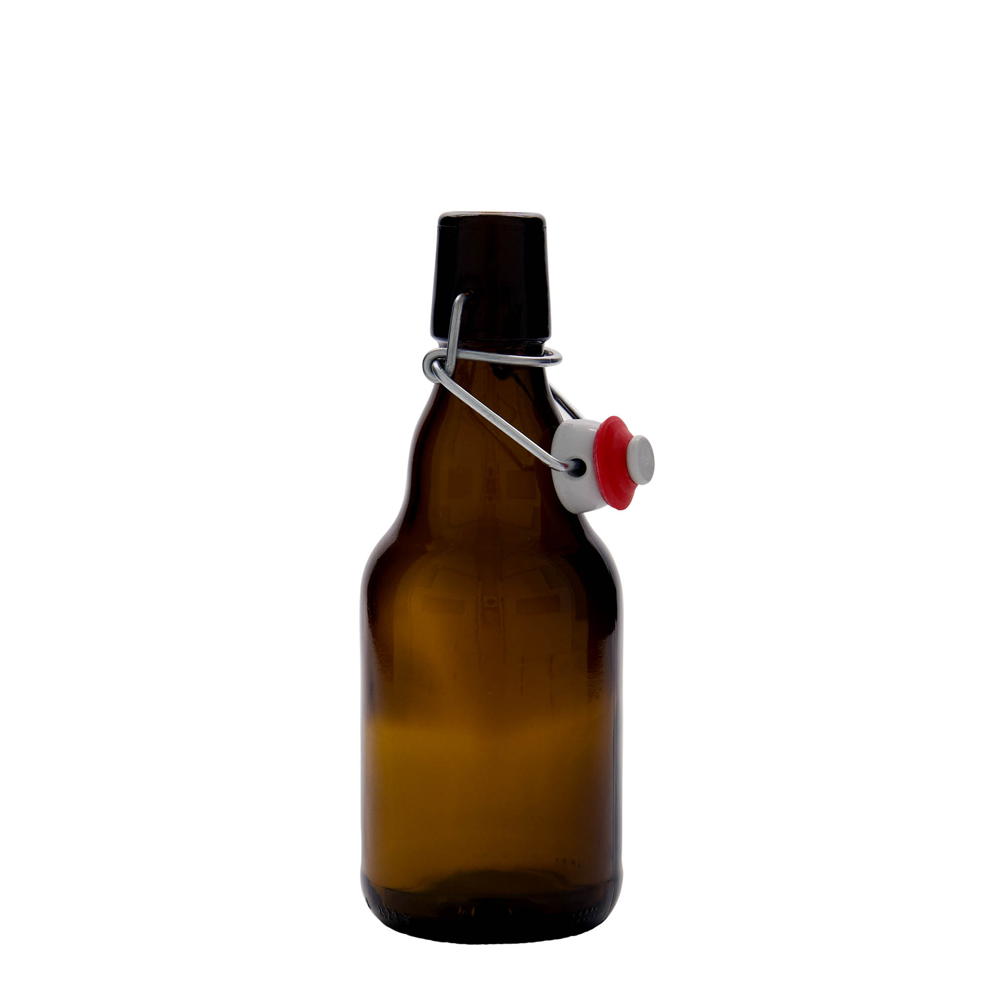 Sticlă de bere 330 ml „Steinie”, sticlă, maro, gât: capac cu clemă