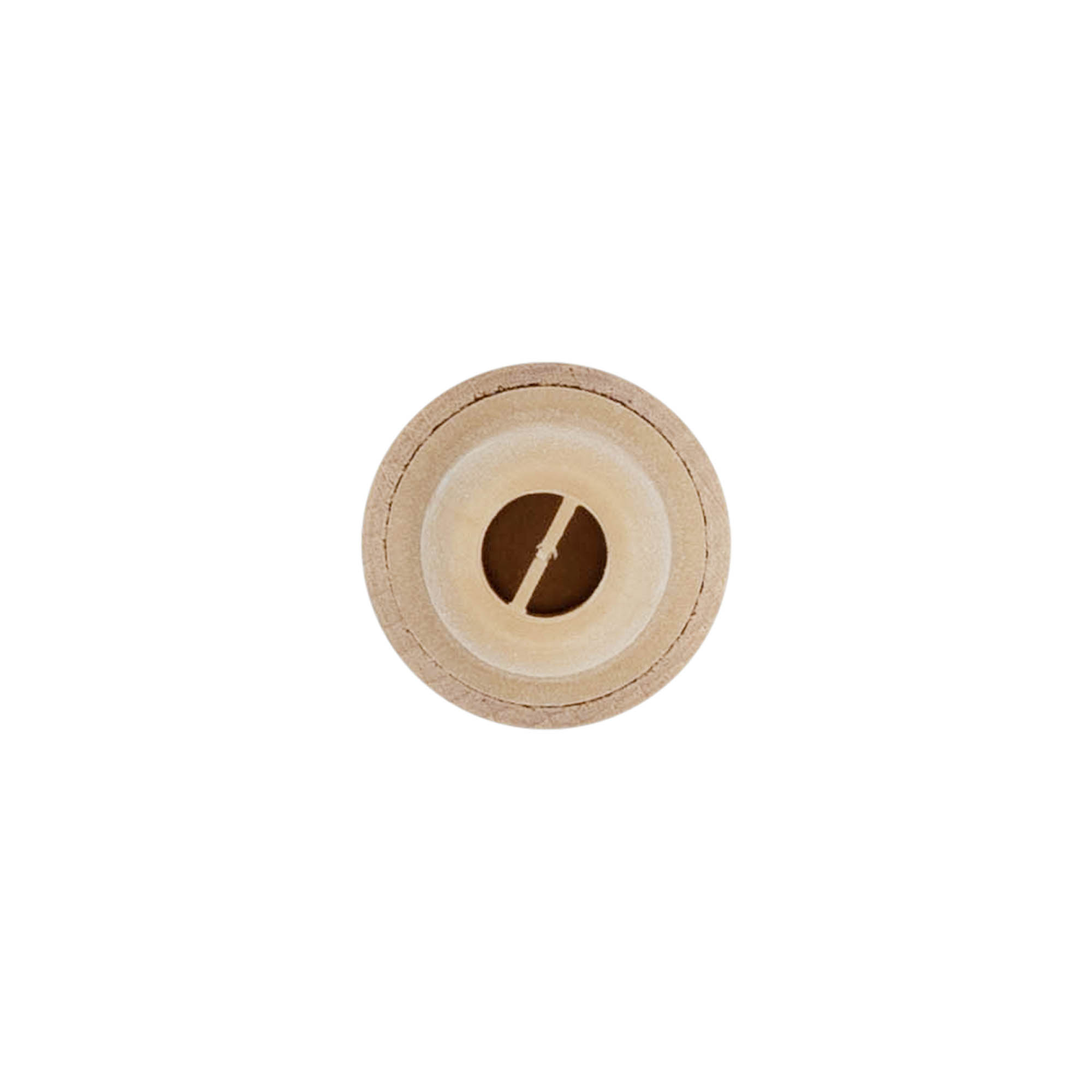 Dop cu mâner și deschidere dozatoare de 19 mm, lemn/plastic, bej, pentru gura: dop