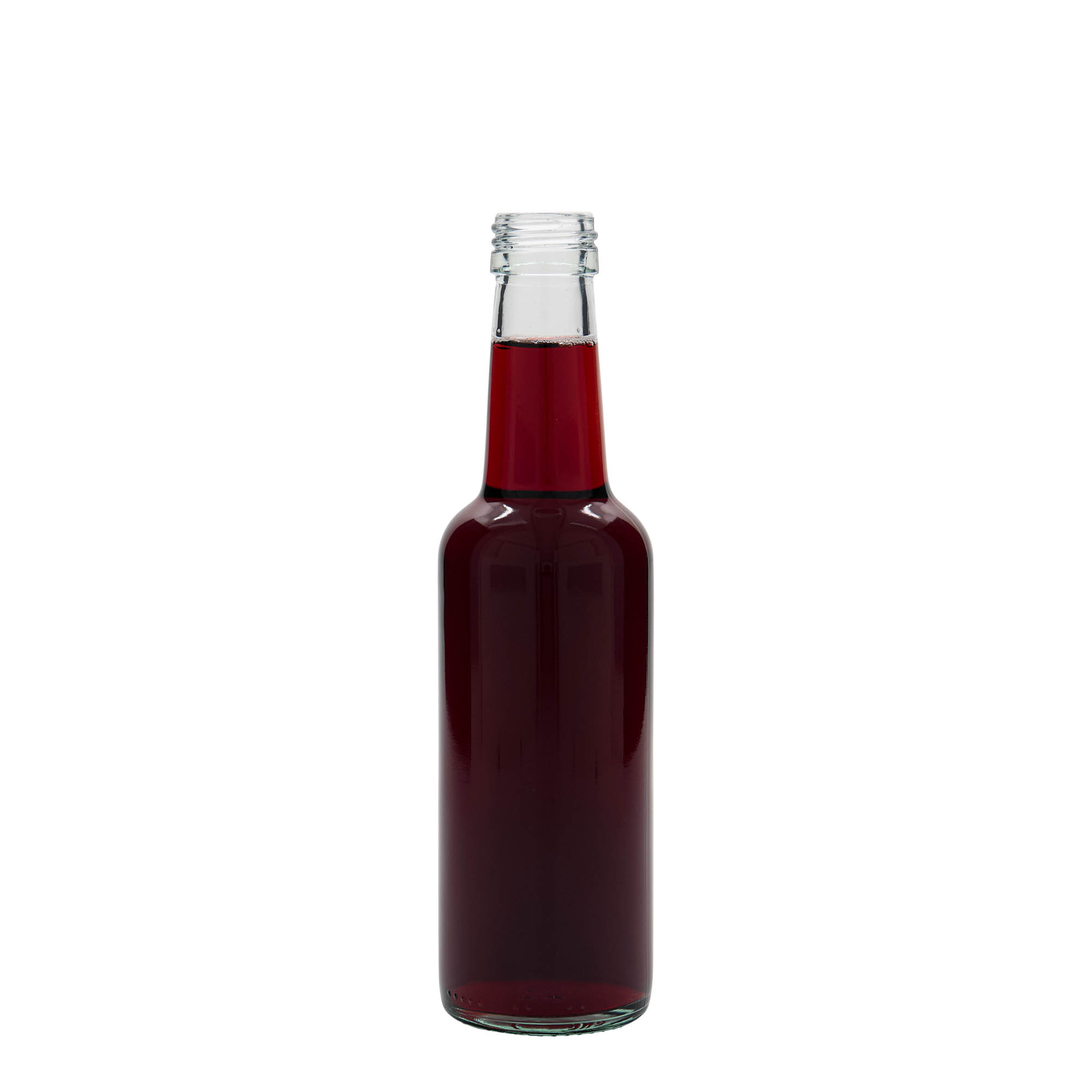 Sticlă de sticlă de 250 ml cu gât drept, deschidere: PP 28