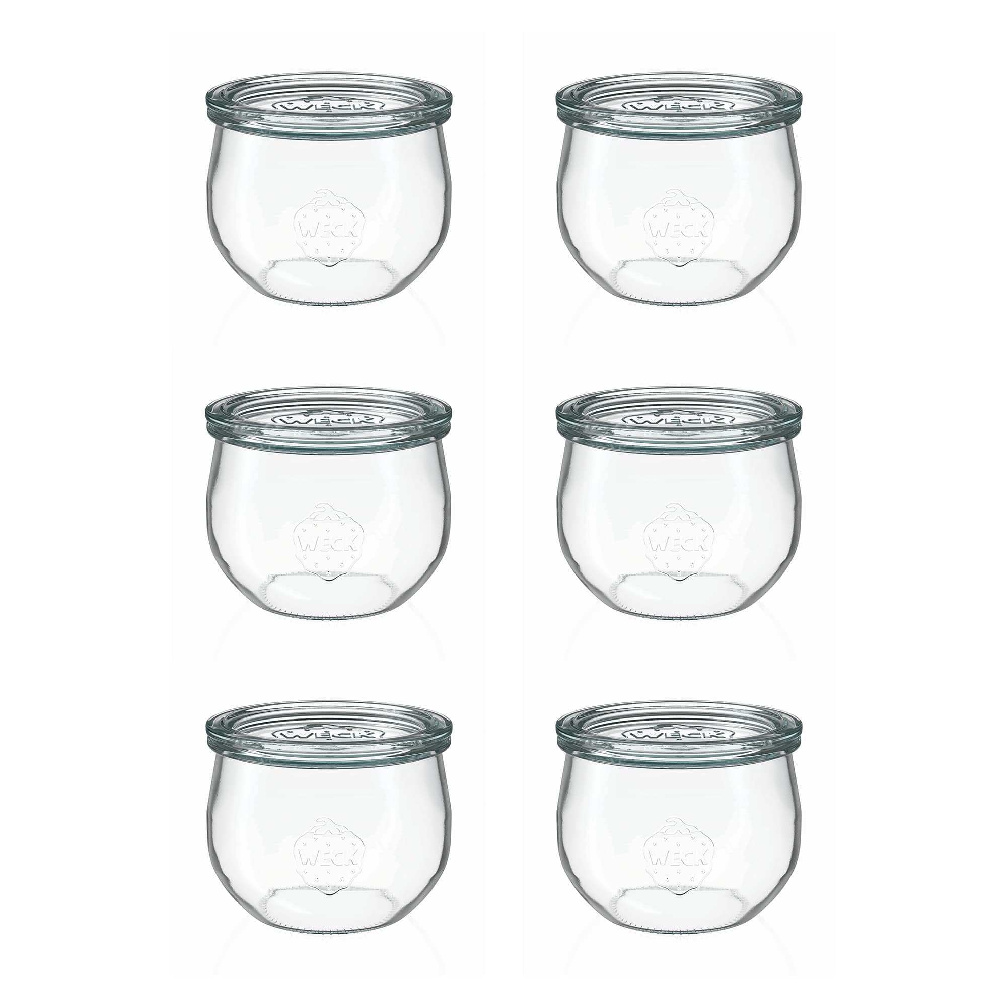 6x 580 ml borcan WECK tip lalea cu capac de sticlă RR 100