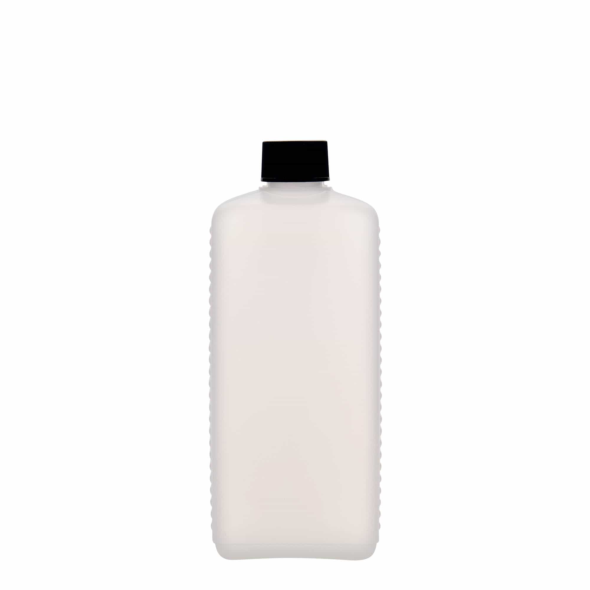 Bidon de 500 ml, dreptunghiular, plastic HDPE, natural, gura: DIN 25 EPE