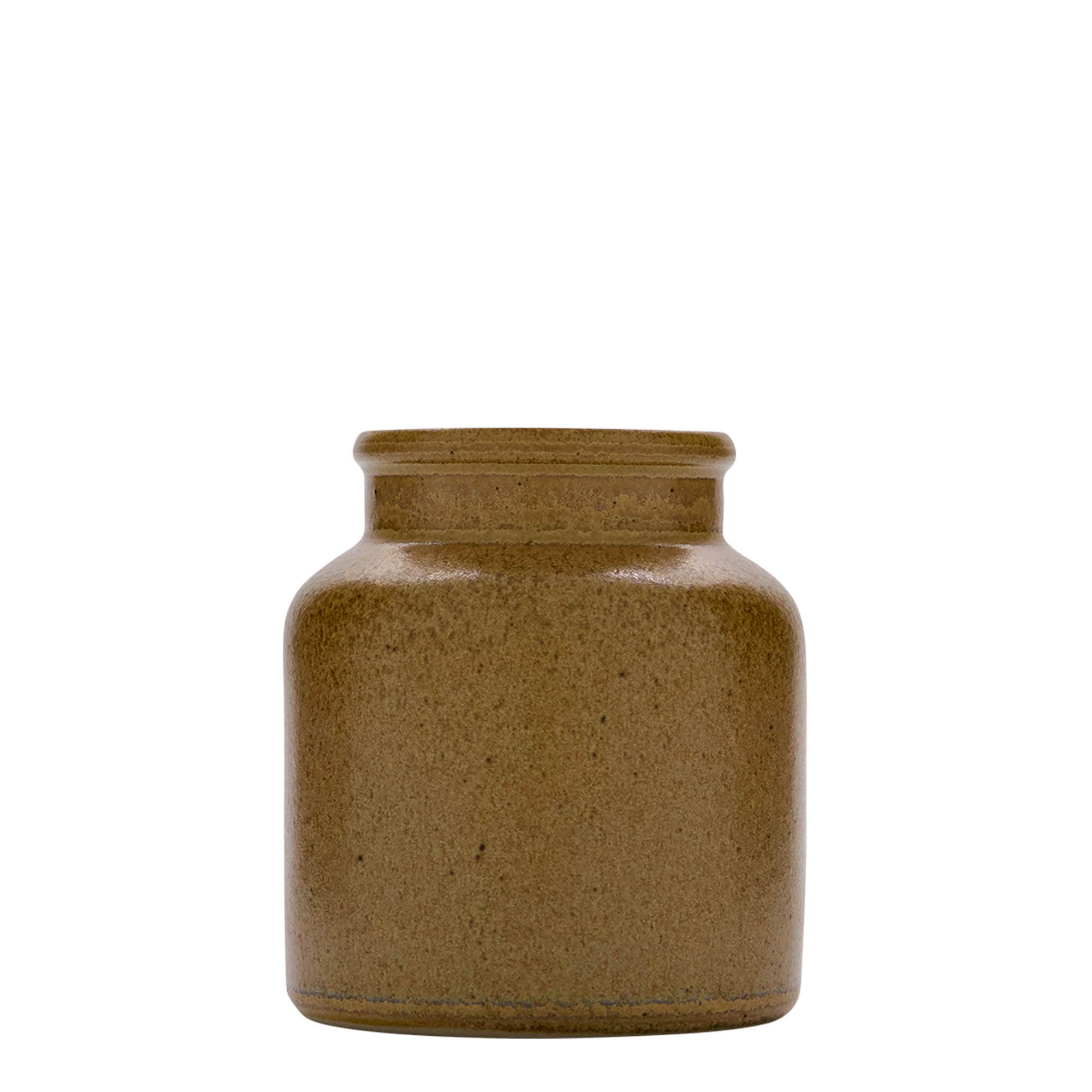 270 ml vas de ceramică Steinzeug, maro-cristal, gura: capac cu margine peste vas