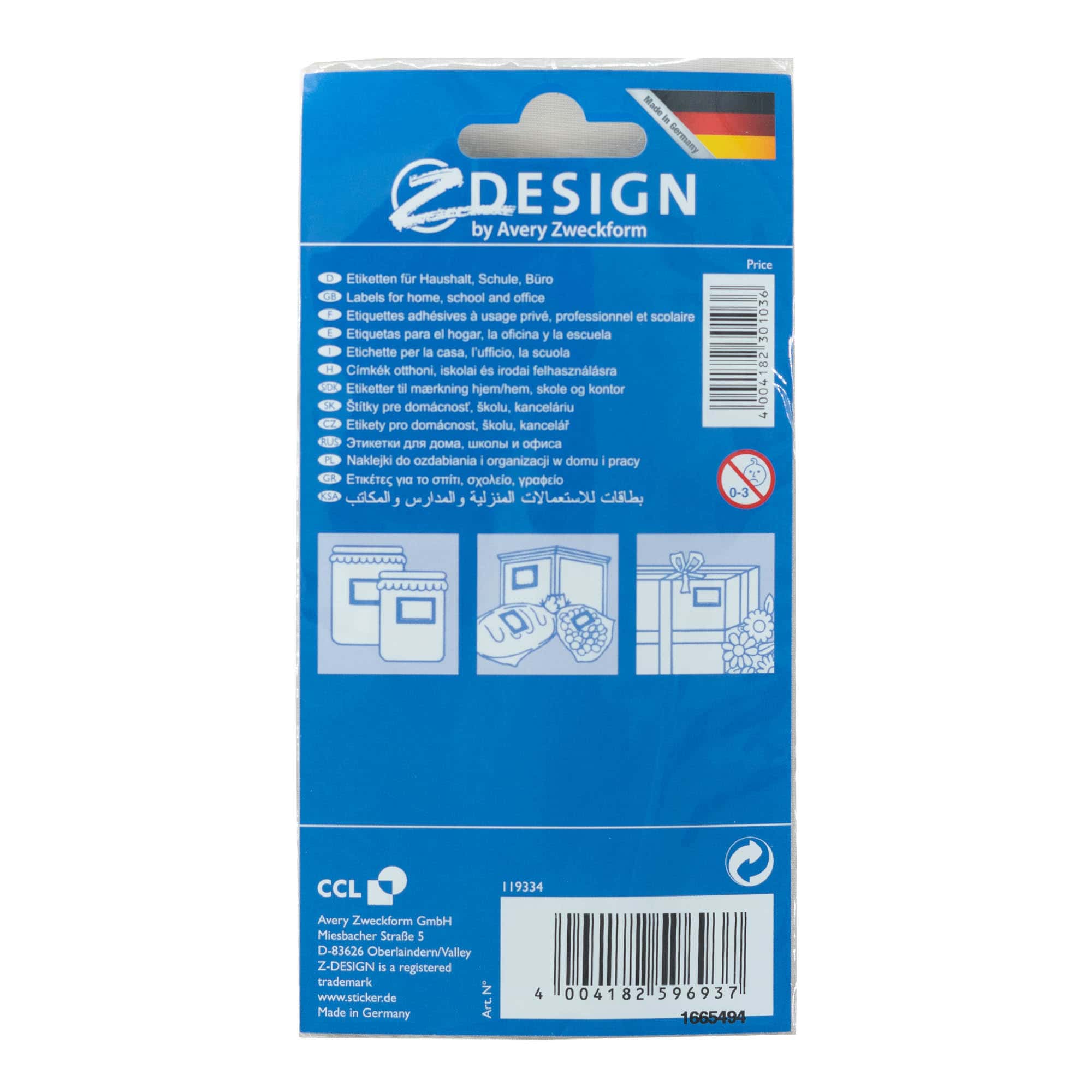 Zweckform etichete „Cadru fructe”, dreptunghiulare, hârtie, multicolor