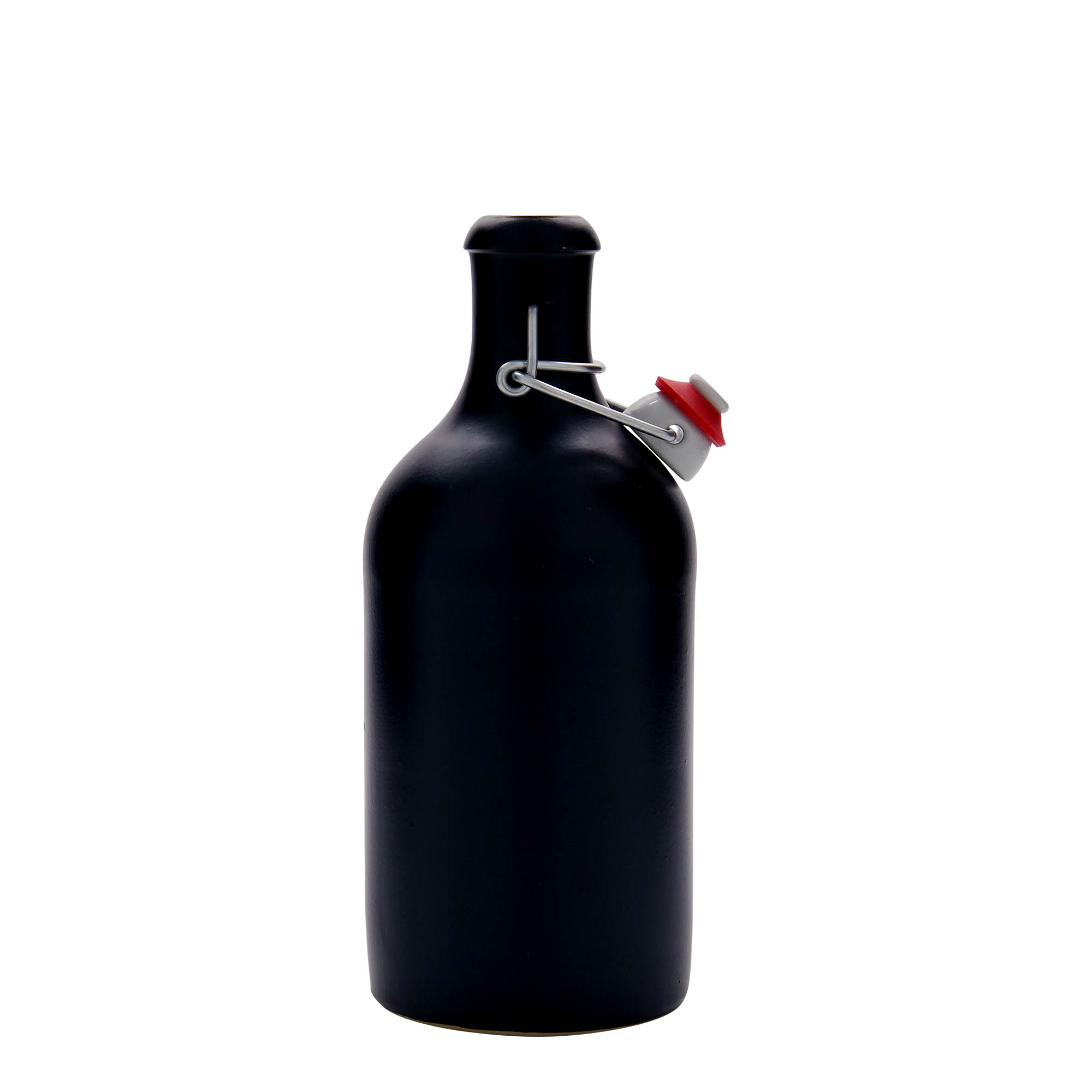 Cana de lut 500 ml, ceramică, neagră, gura: închidere cu clemă Cana de lut 500 ml, ceramică, neagră, gura: închidere cu clemă