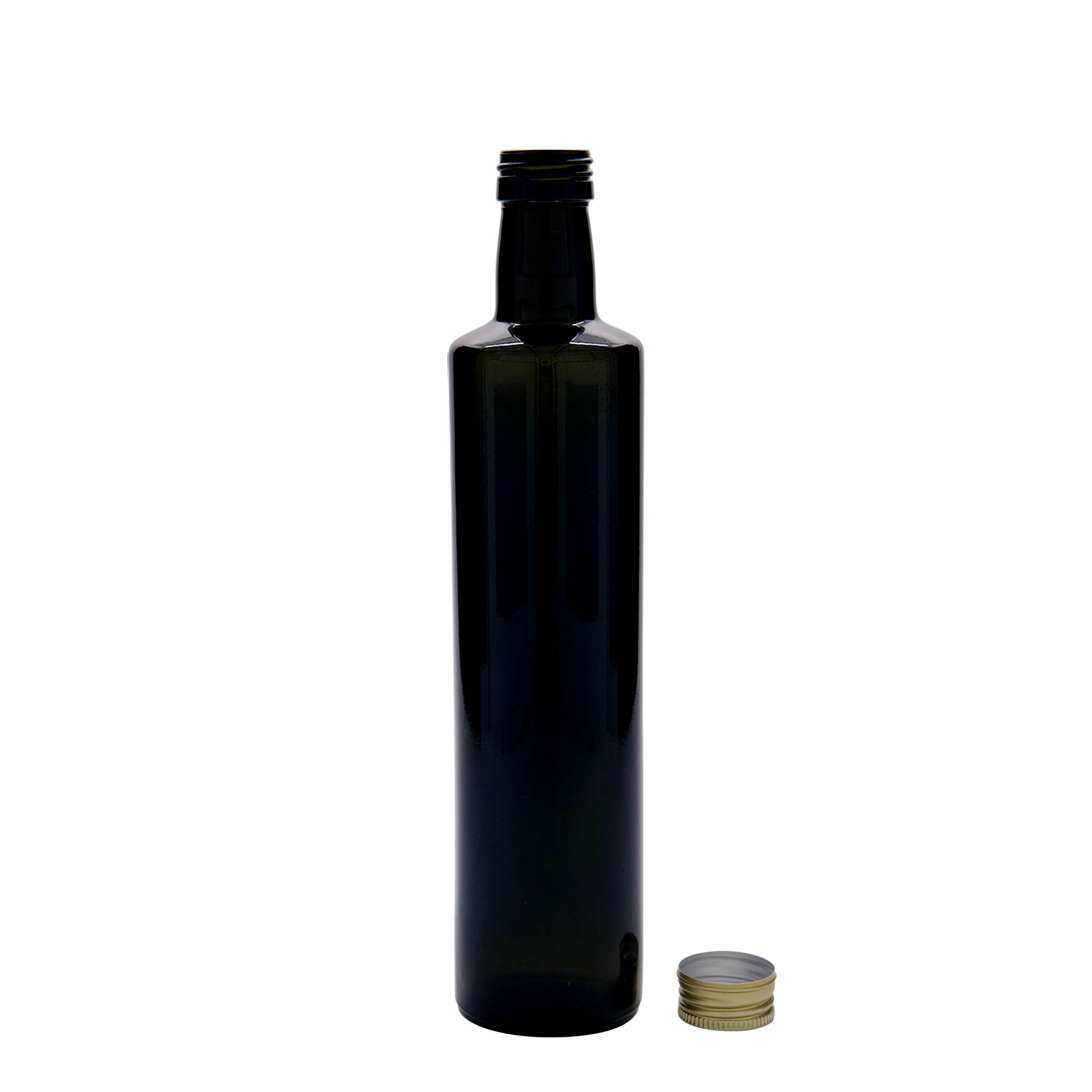 Sticlă de sticlă de 500 ml „Dorica”, verde antic, gura: PP 31,5 Sticlă de sticlă de 500 ml „Dorica”, verde antic, gura: PP 31,5