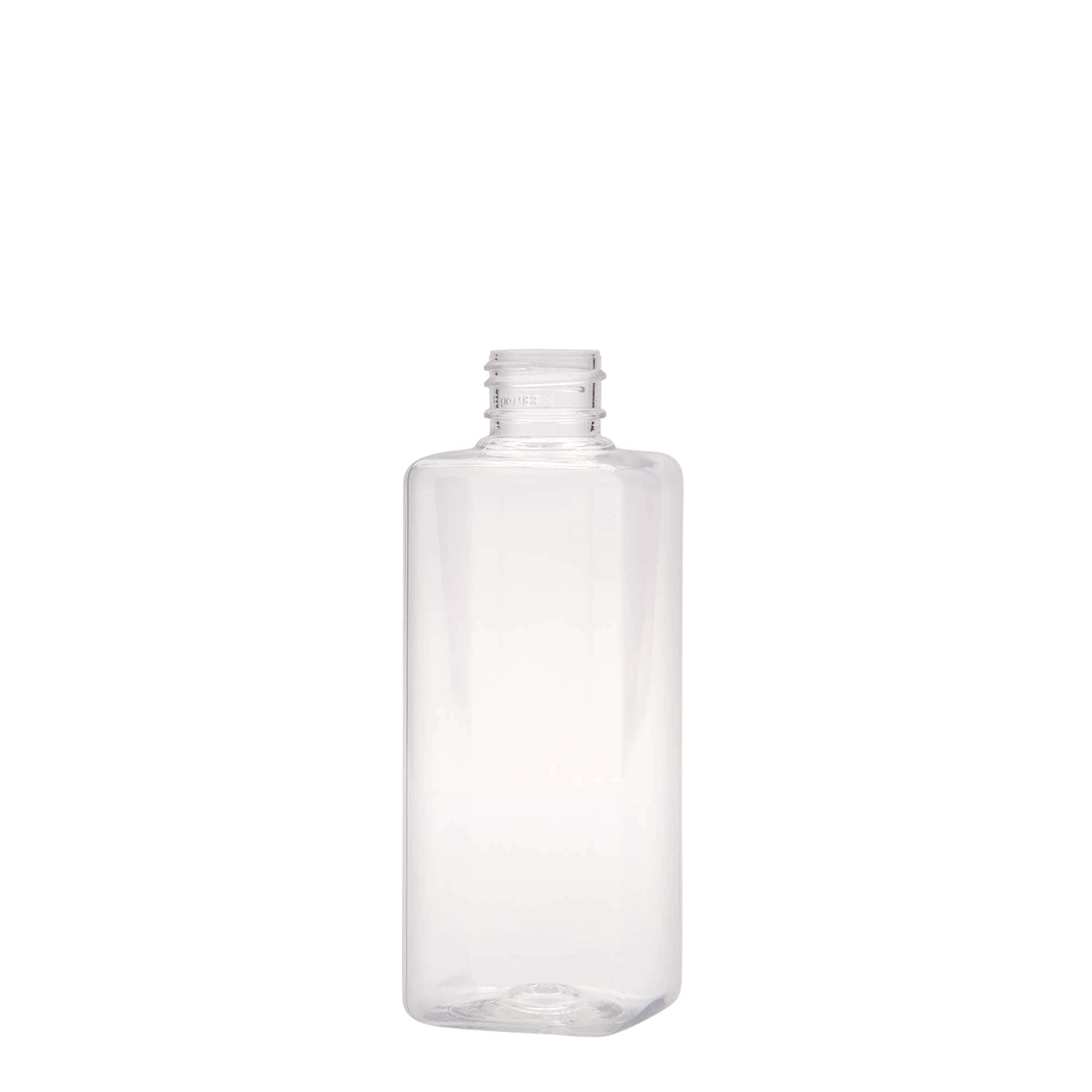 Sticlă PET de 200 ml „Karl”, pătrată, din plastic, gât: 24/410 Sticlă PET de 200 ml „Karl”, pătrată, din plastic, gât: 24/410