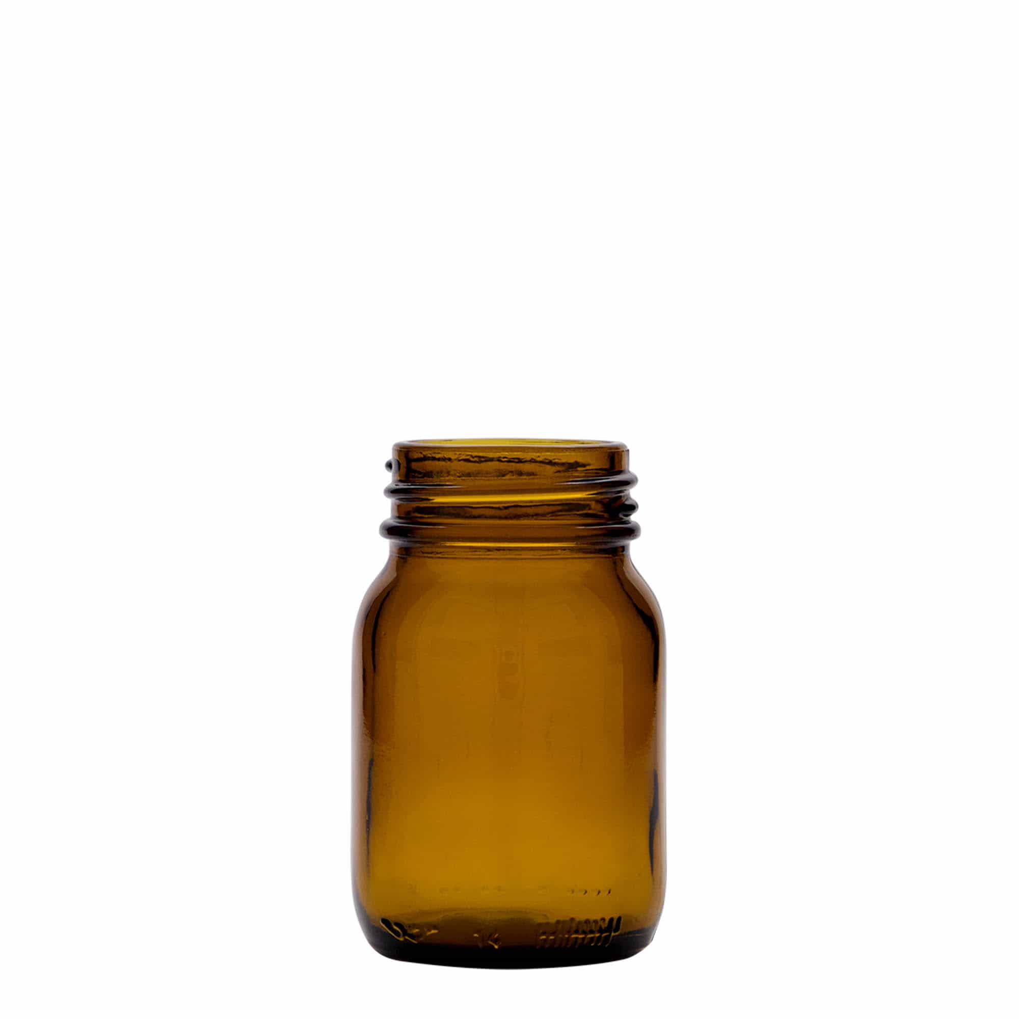 75 ml sticlă cu gât larg, maro, deschidere: DIN 40