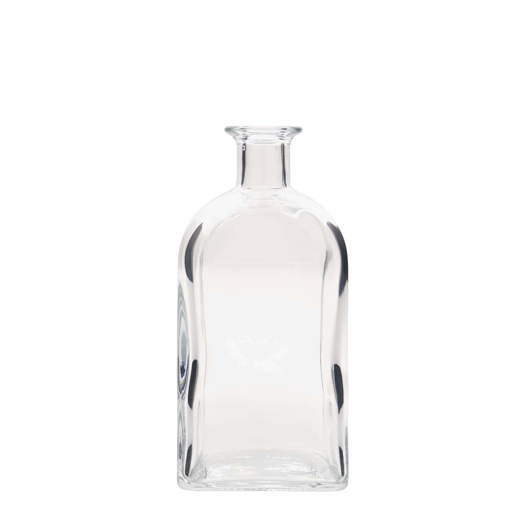 Sticlă de sticlă de 700 ml Apotheker Carré, pătrată, gura: dop de plută